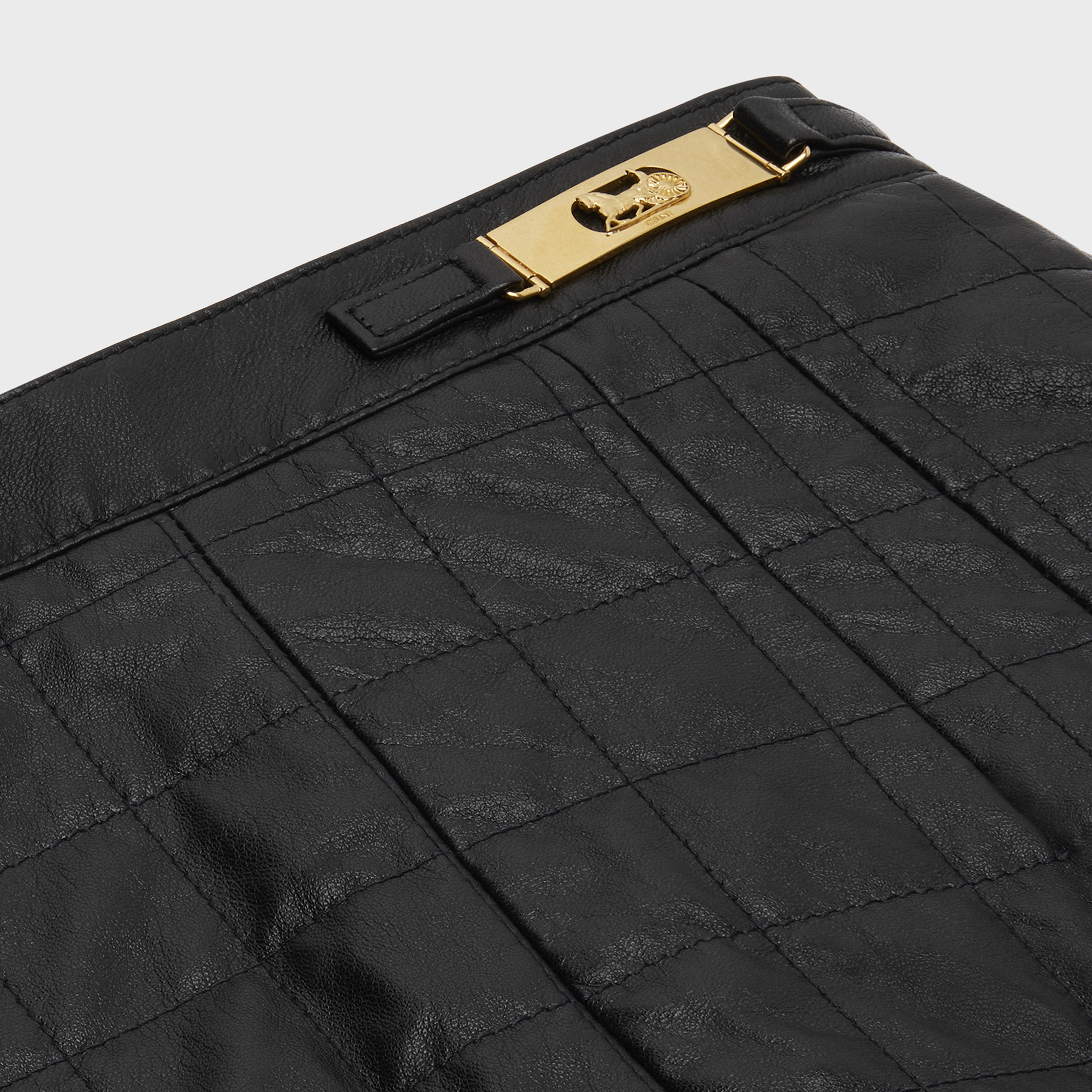 SKIRT IN QUILTED LAMBSKIN LEATHER - 3
