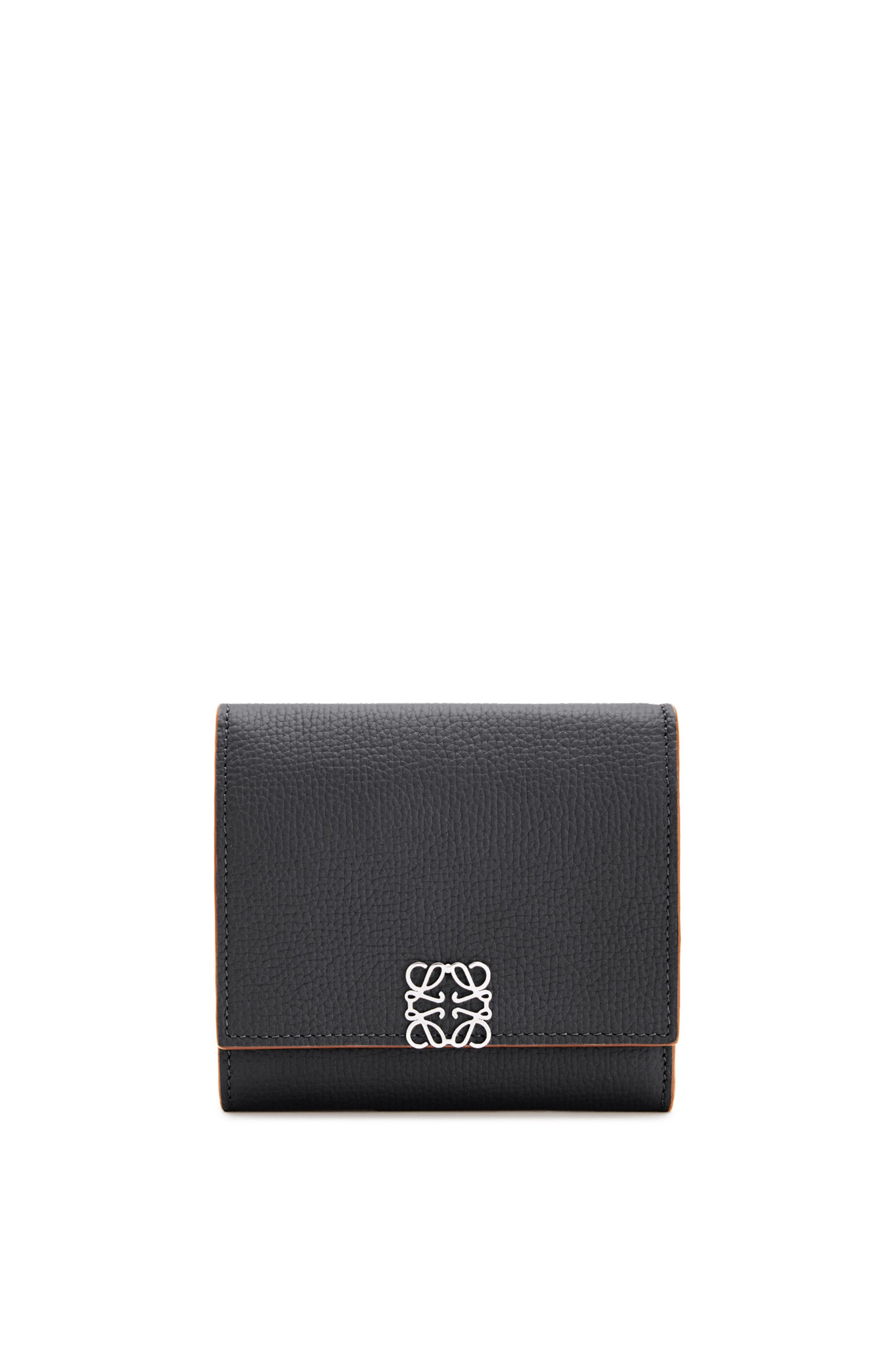 Anagram square 8 cc wallet in pebble grain calfskin - 1