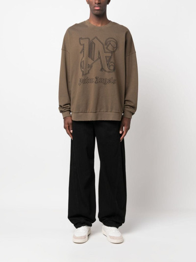 Palm Angels embroidered-logo cotton sweatshirt outlook