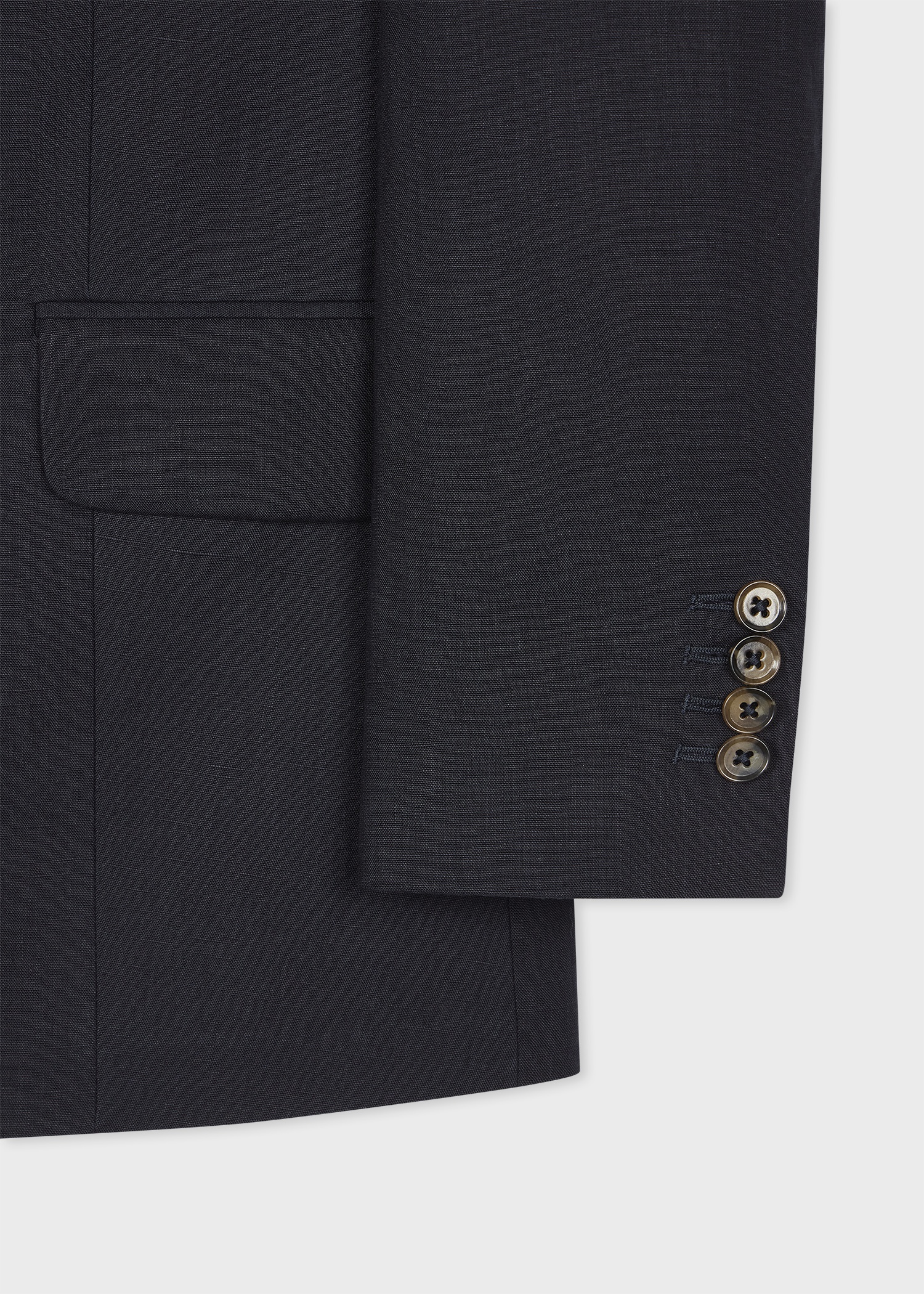Women's Dark Navy Double Breasted Linen Blazer - 3
