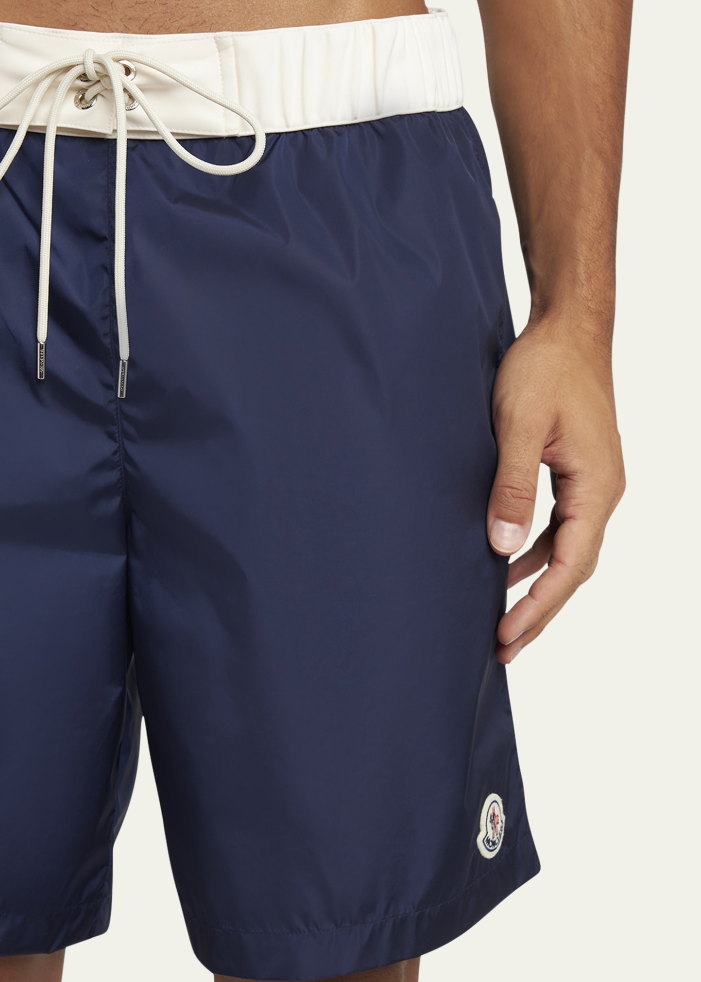 Men's Nylon Contrast-Band Swim Shorts - 4