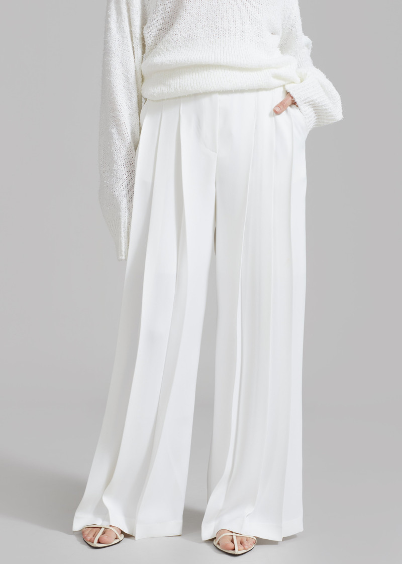 Dillon Pleated Pants - White 6