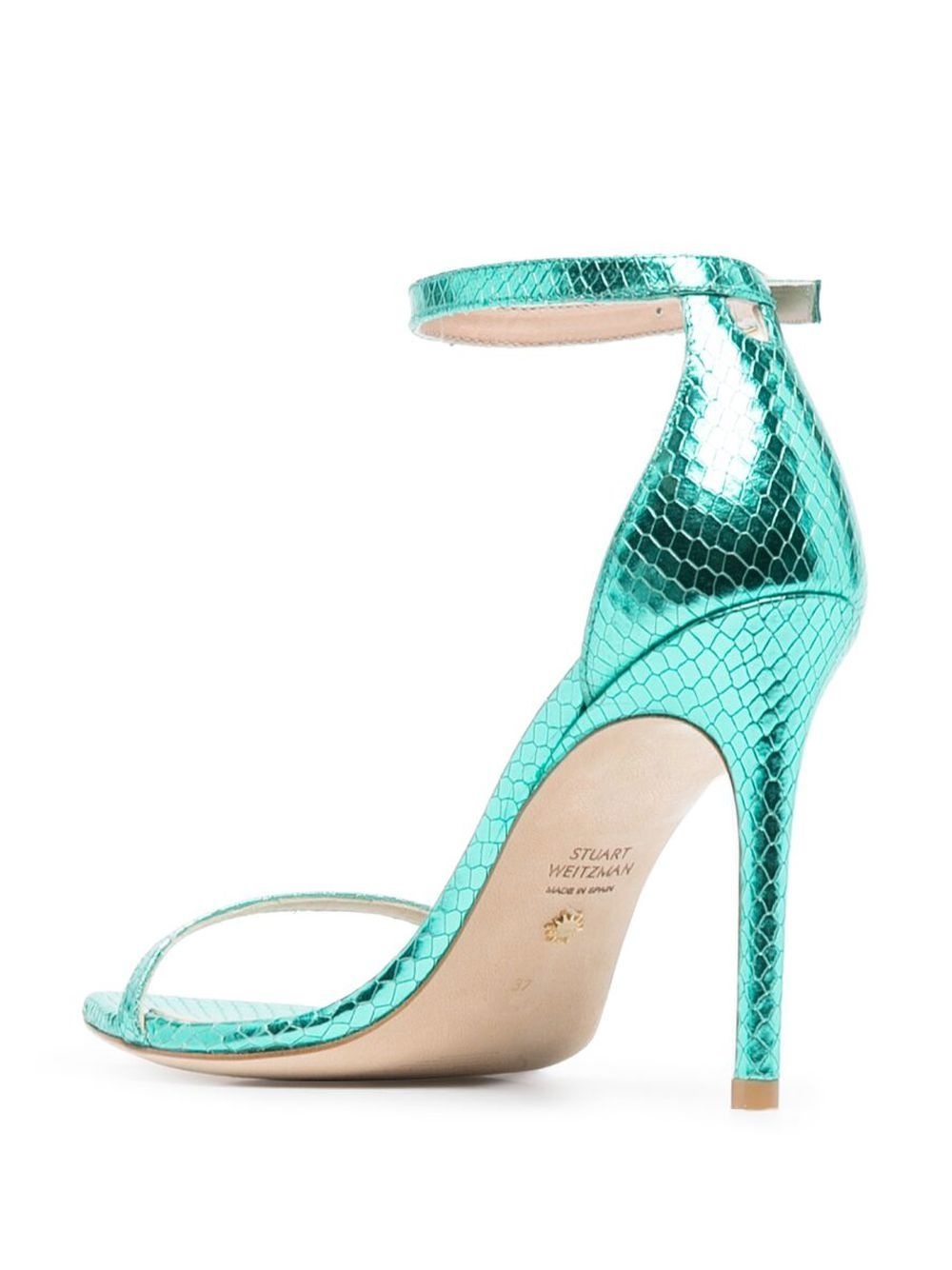 100mm snakeskin-effect stiletto sandals - 3