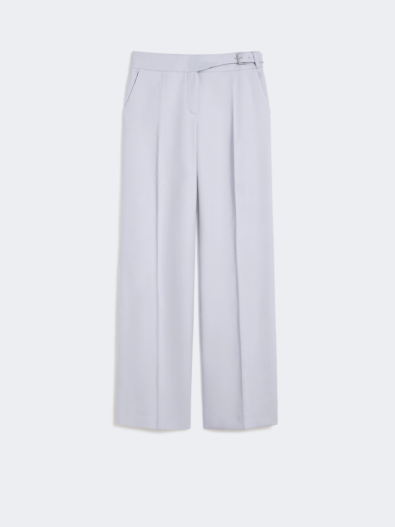 SALITA Viscose-blend gabardine yoke-detail trousers - MEDIUM GREY 1