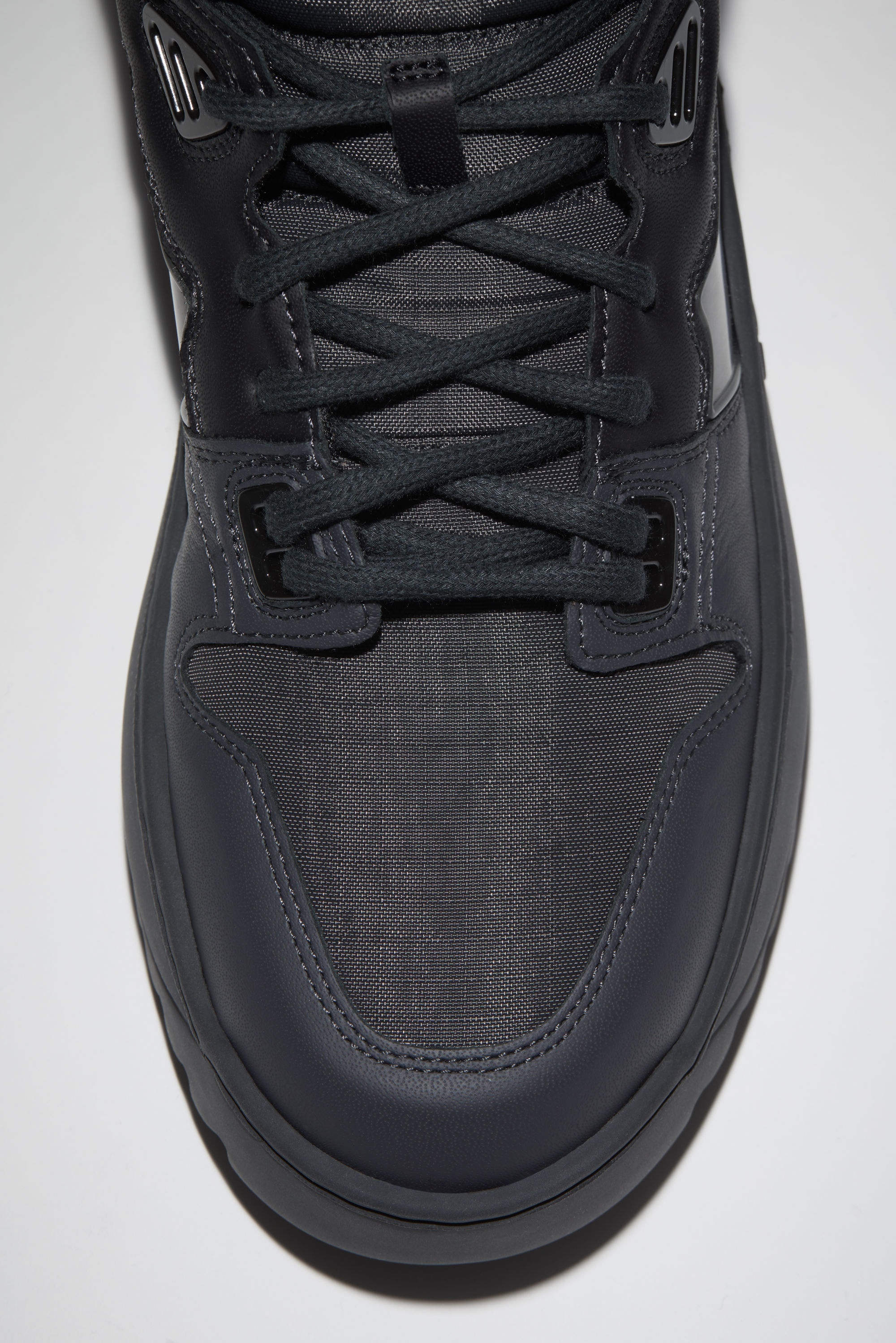 Leather lace-up ankle sneakers - Multi anthracite - 5