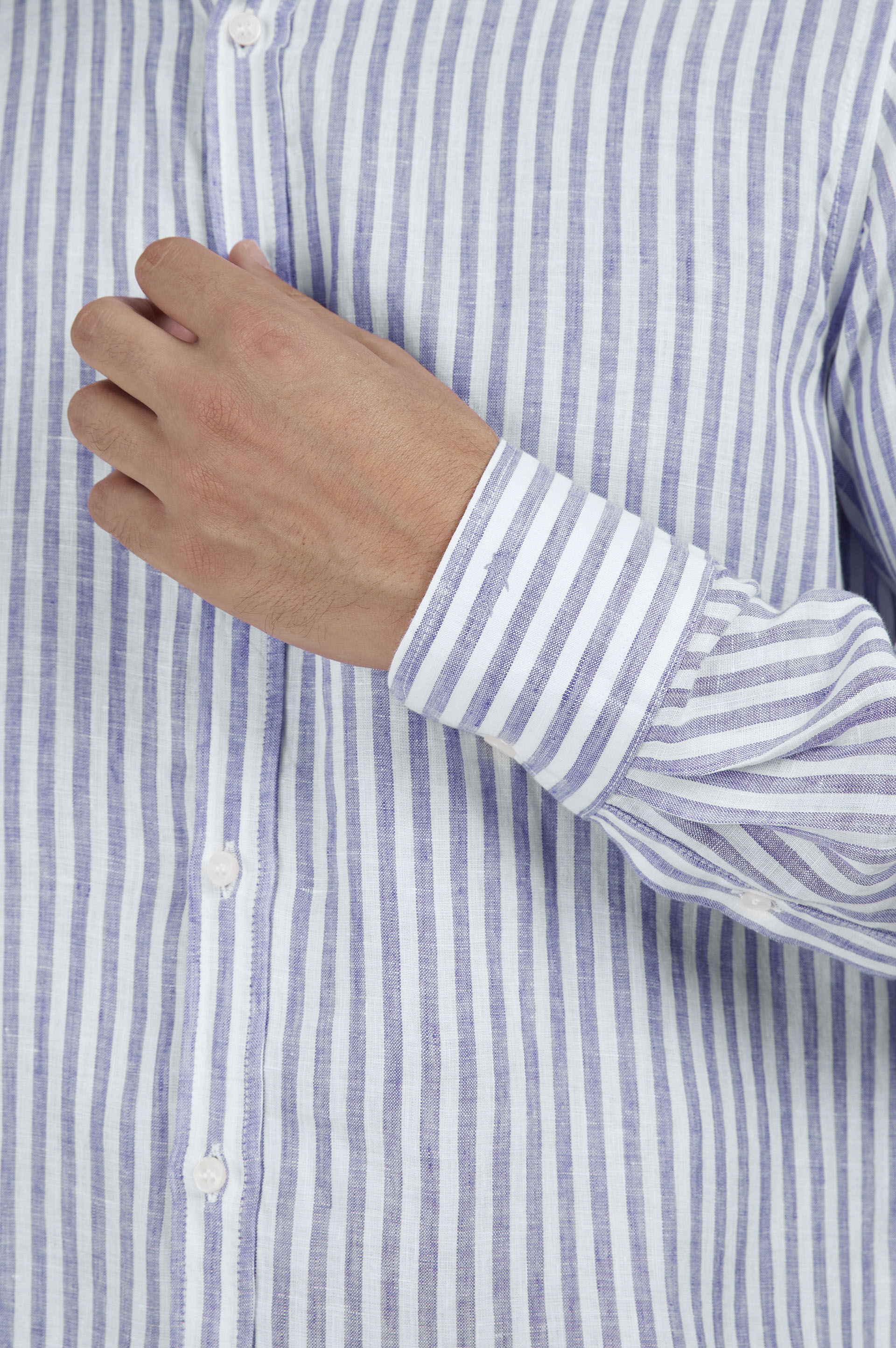 LINEN SHIRT WITH FRENCH COLLAR - 6