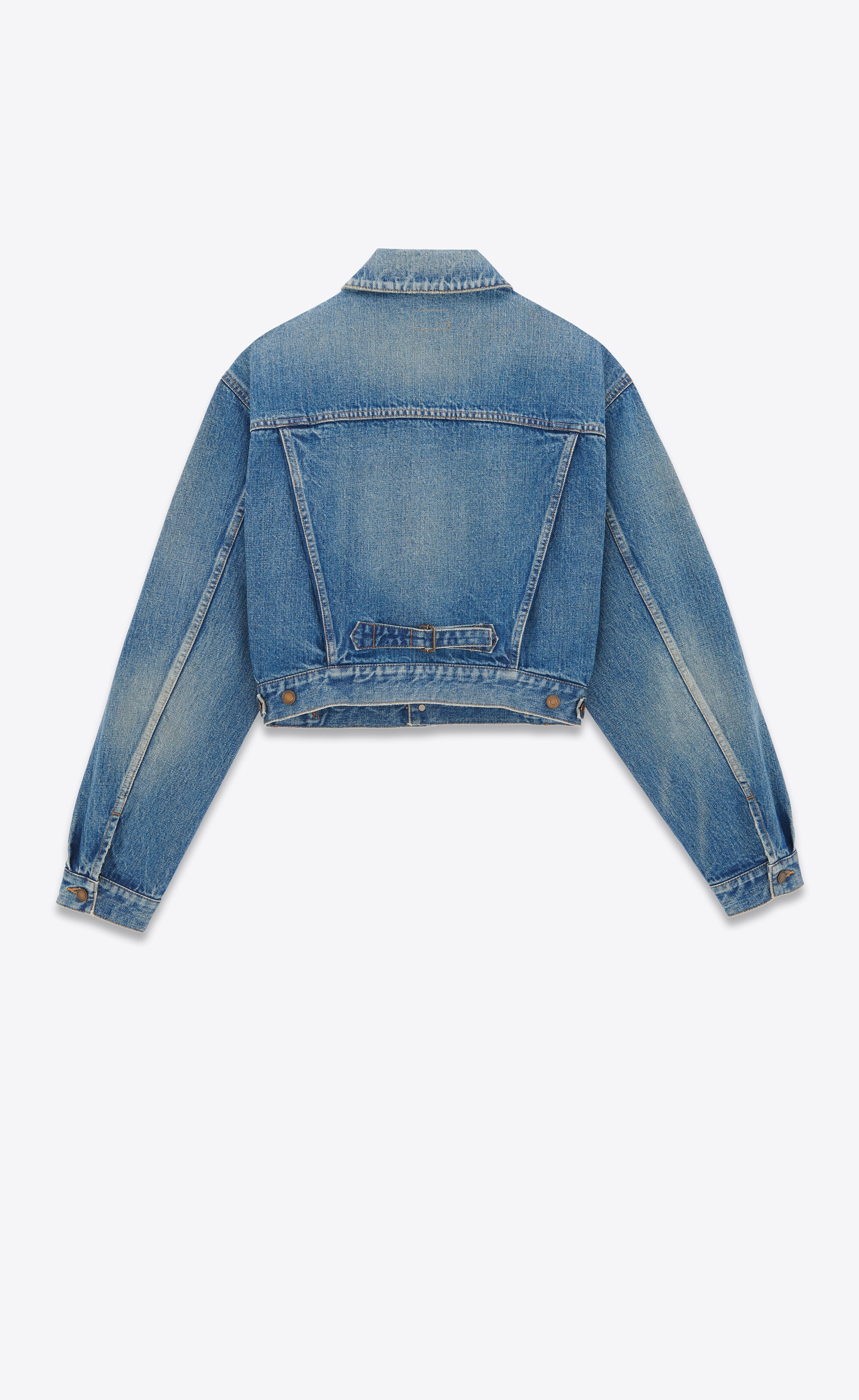 80's jacket in vintage blue denim - 2