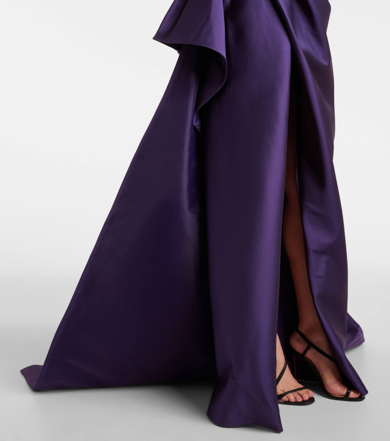 Draped strapless mikado gown 5