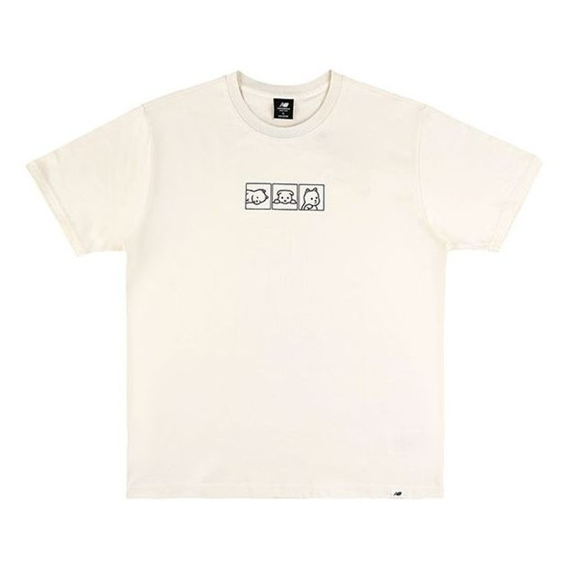 새로운 균형 x Noritake Unisex 인쇄 둥근 목 상아빛 AMT12389-RSI - 1