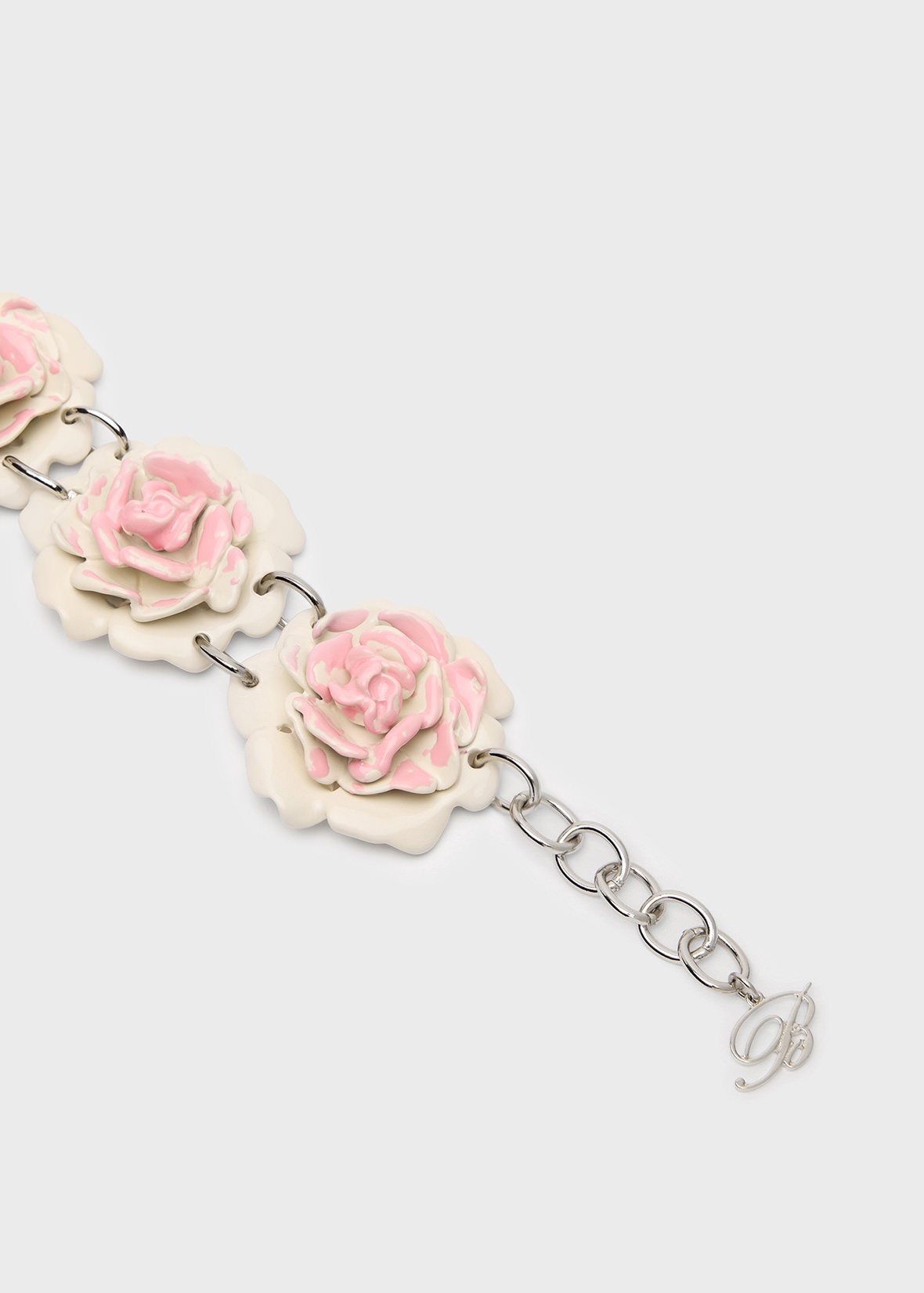 METAL BRACELET WITH ENAMELED ROSES - 2