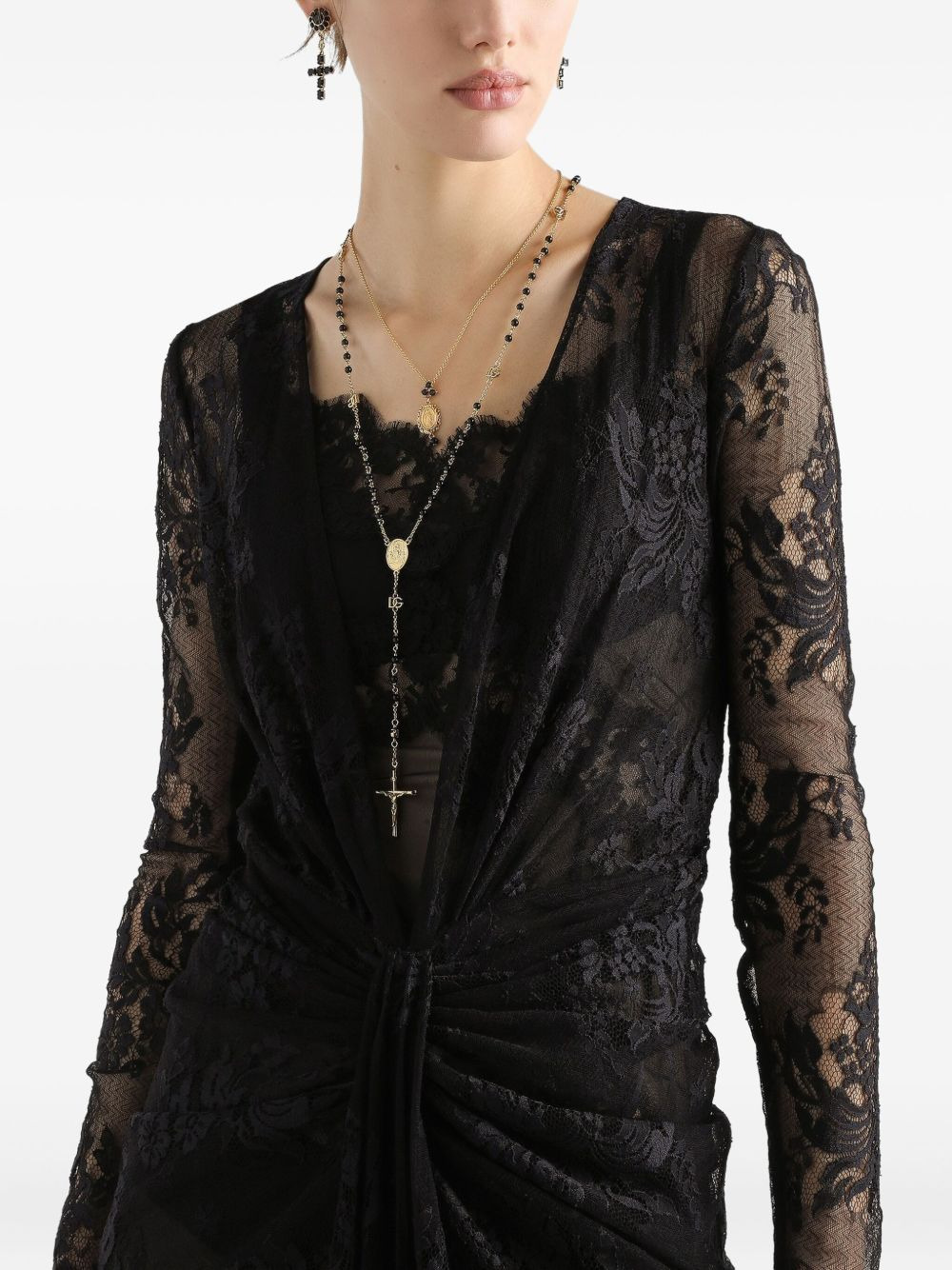 lace long-sleeve dress - 5