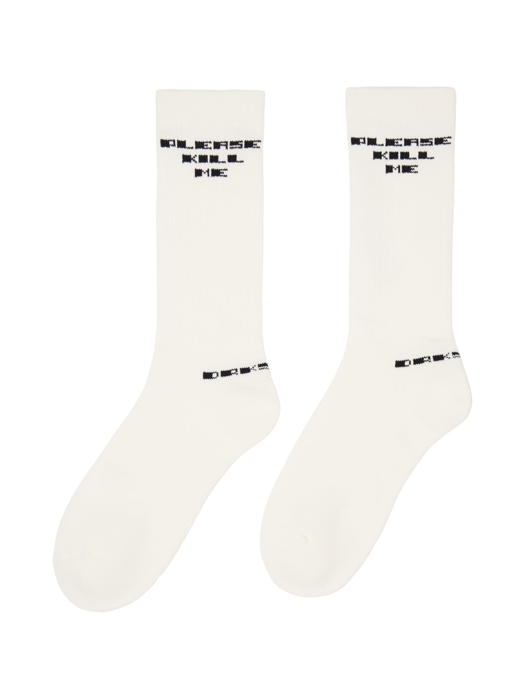White 'Please Kill Me' Socks - 2