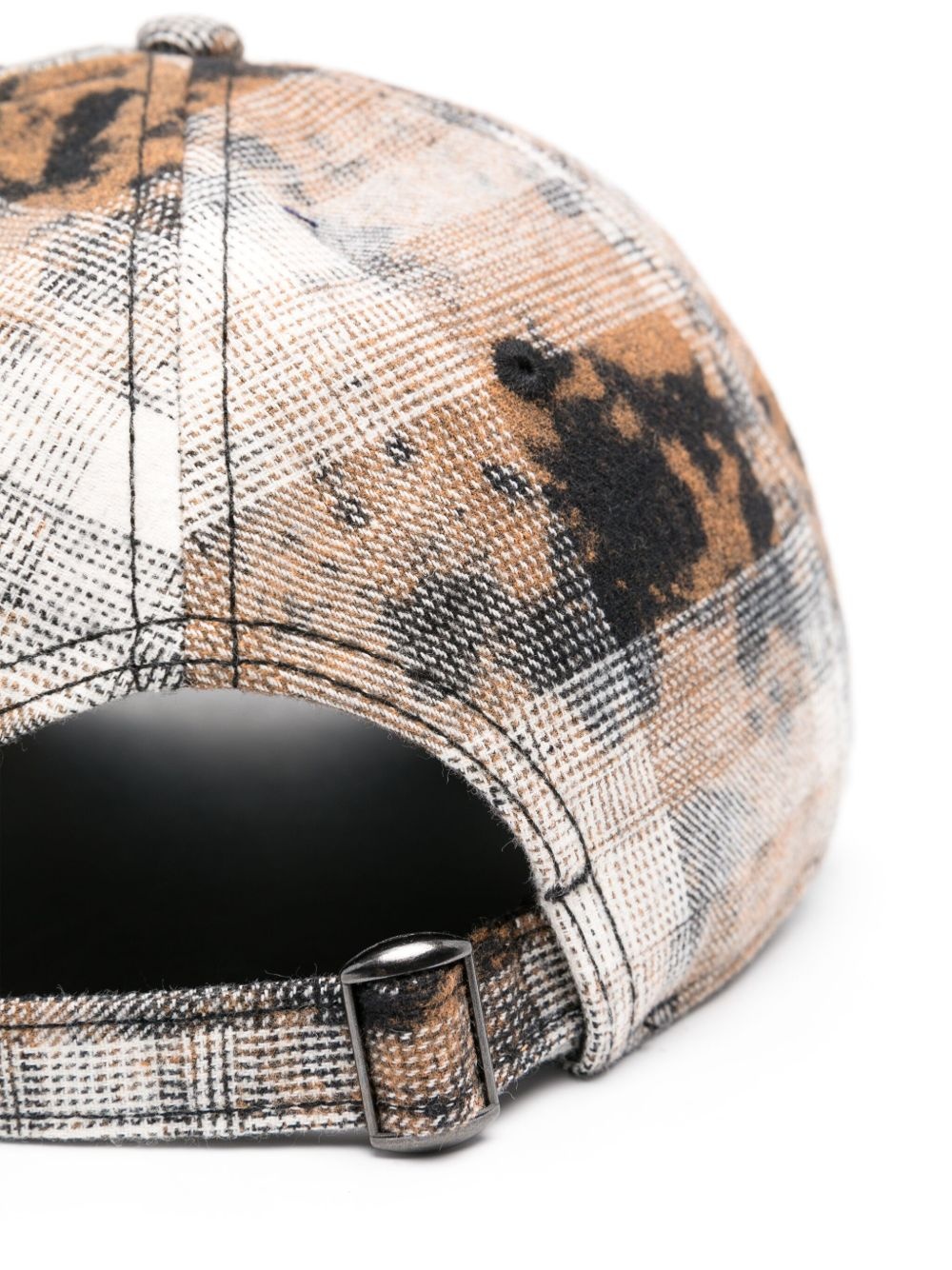 curved-logo checked cap - 2