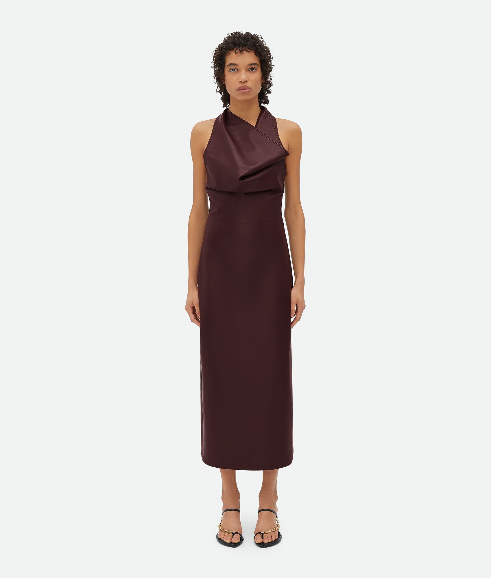 Leather Draped Dress - 4
