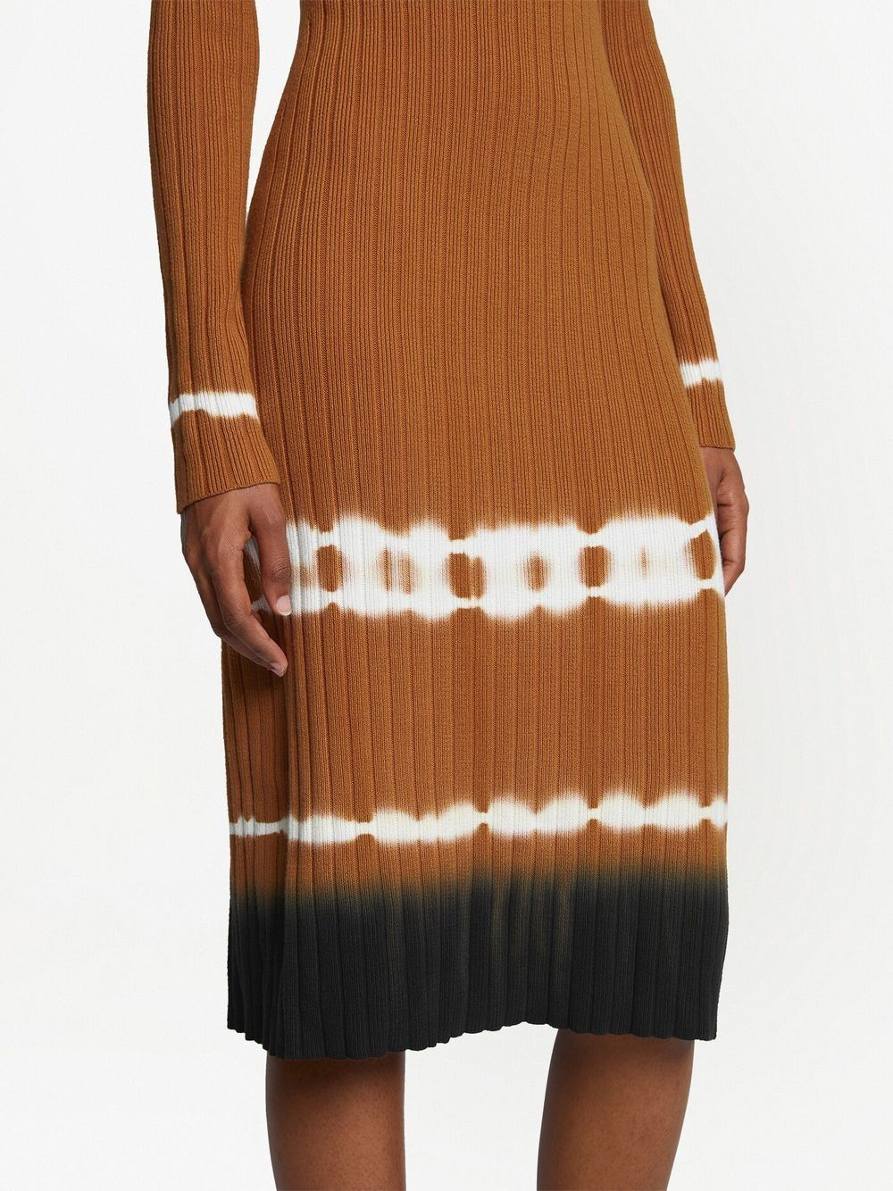 ribbed-knit tie-dye midi dress - 5