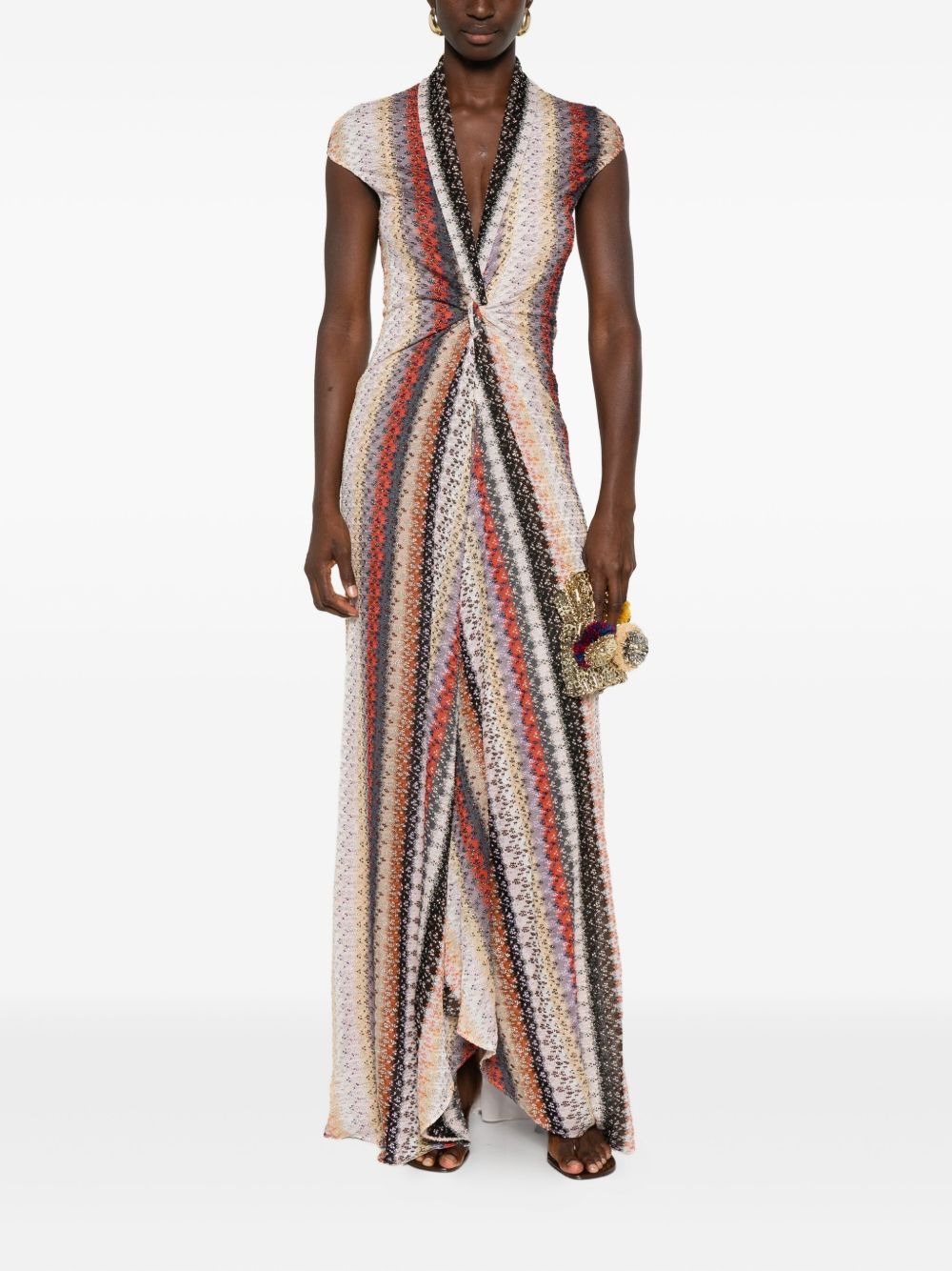 multicolored striped-knit maxi dress - 2