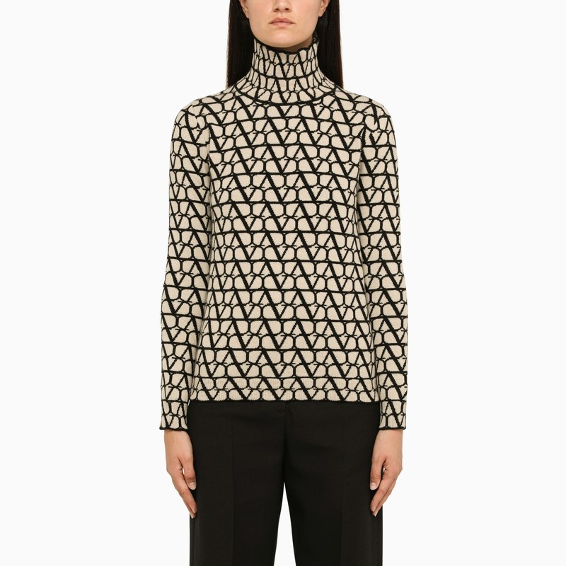 Toile Iconographe motif beige turtleneck - 1