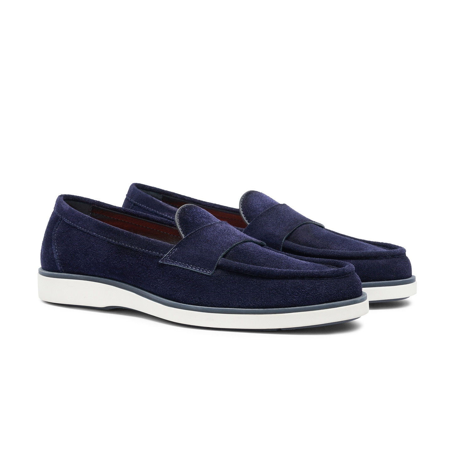 Men's blue suede penny loafer - 3