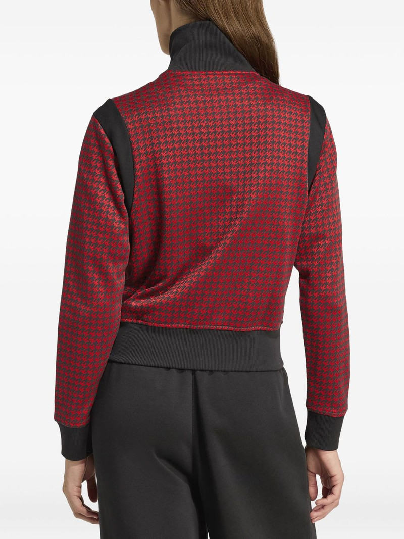 adidas houndstooth-pattern zip-up top outlook