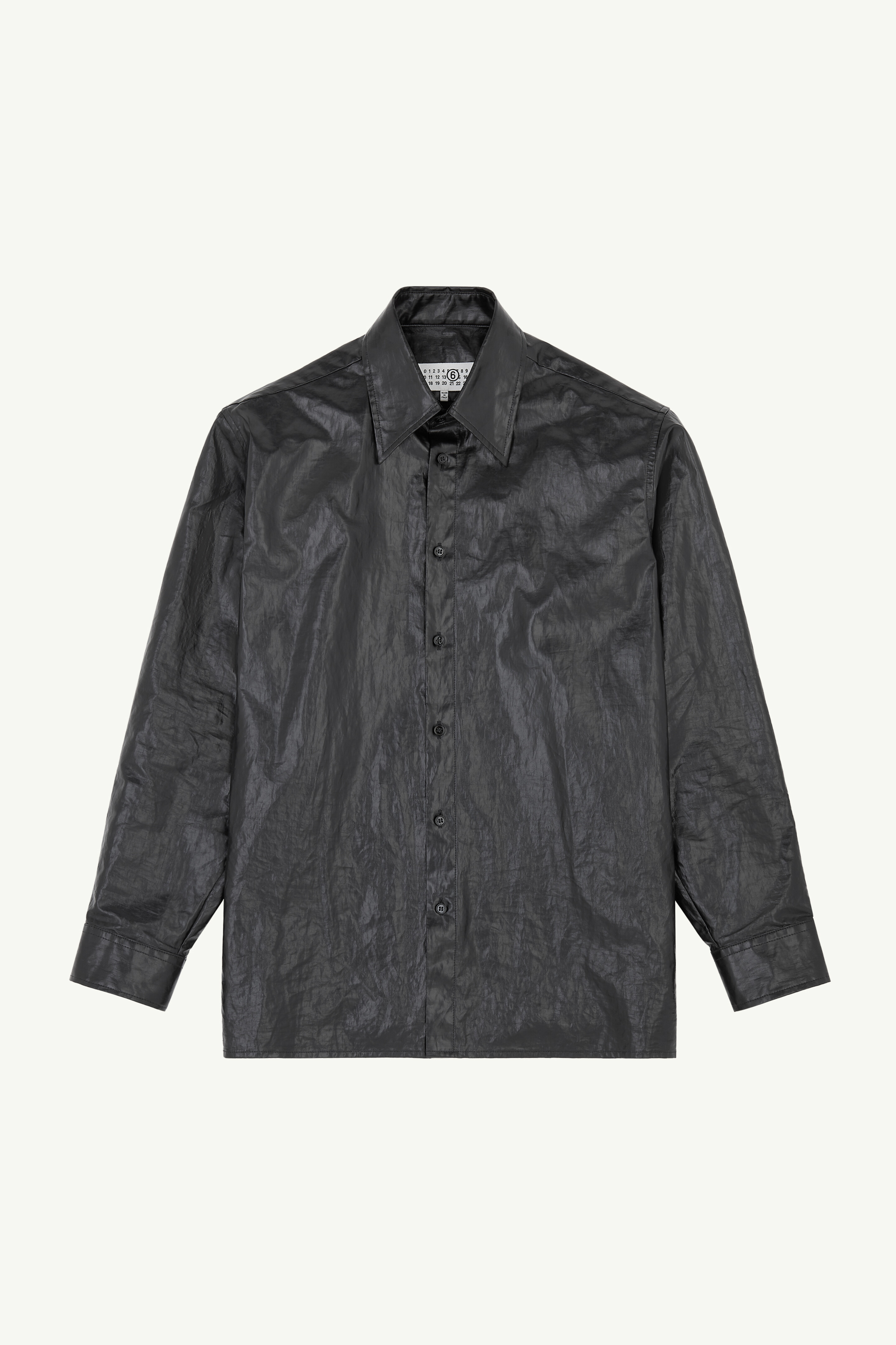 Shiny coated linen shirt - 1
