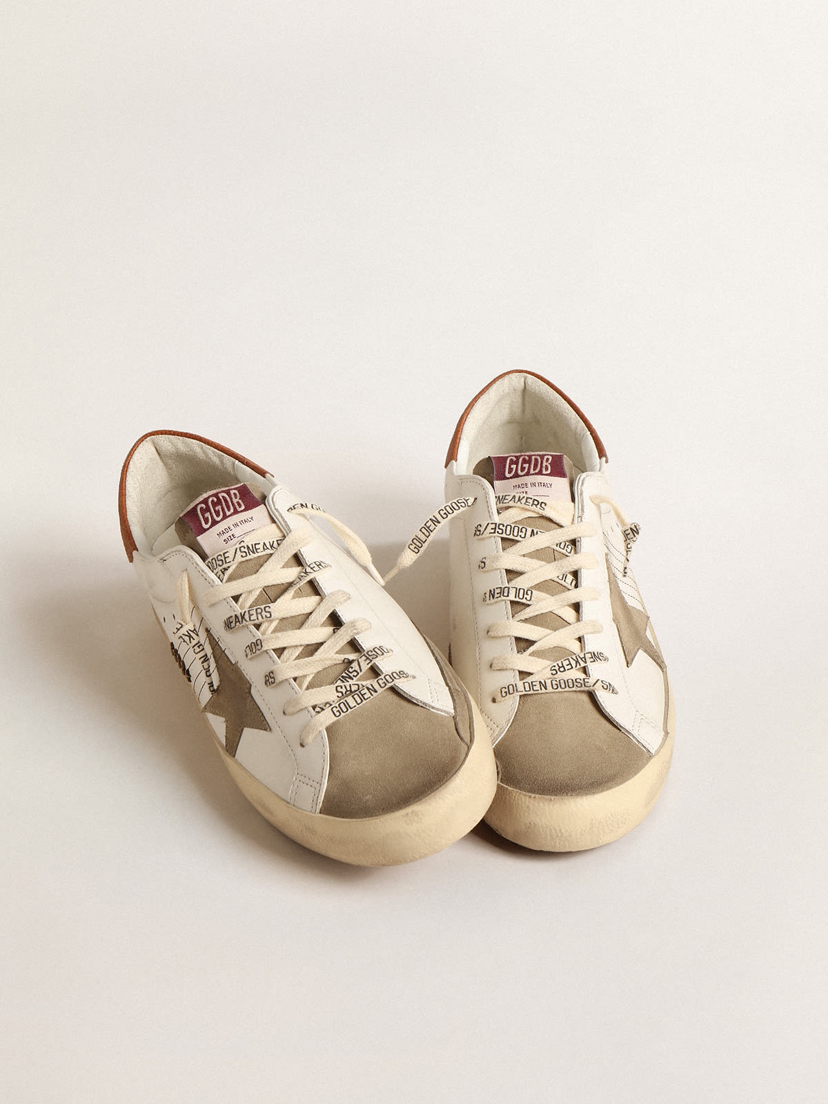 Golden Goose Super-Star with suede star and brown leather heel tab |  REVERSIBLE