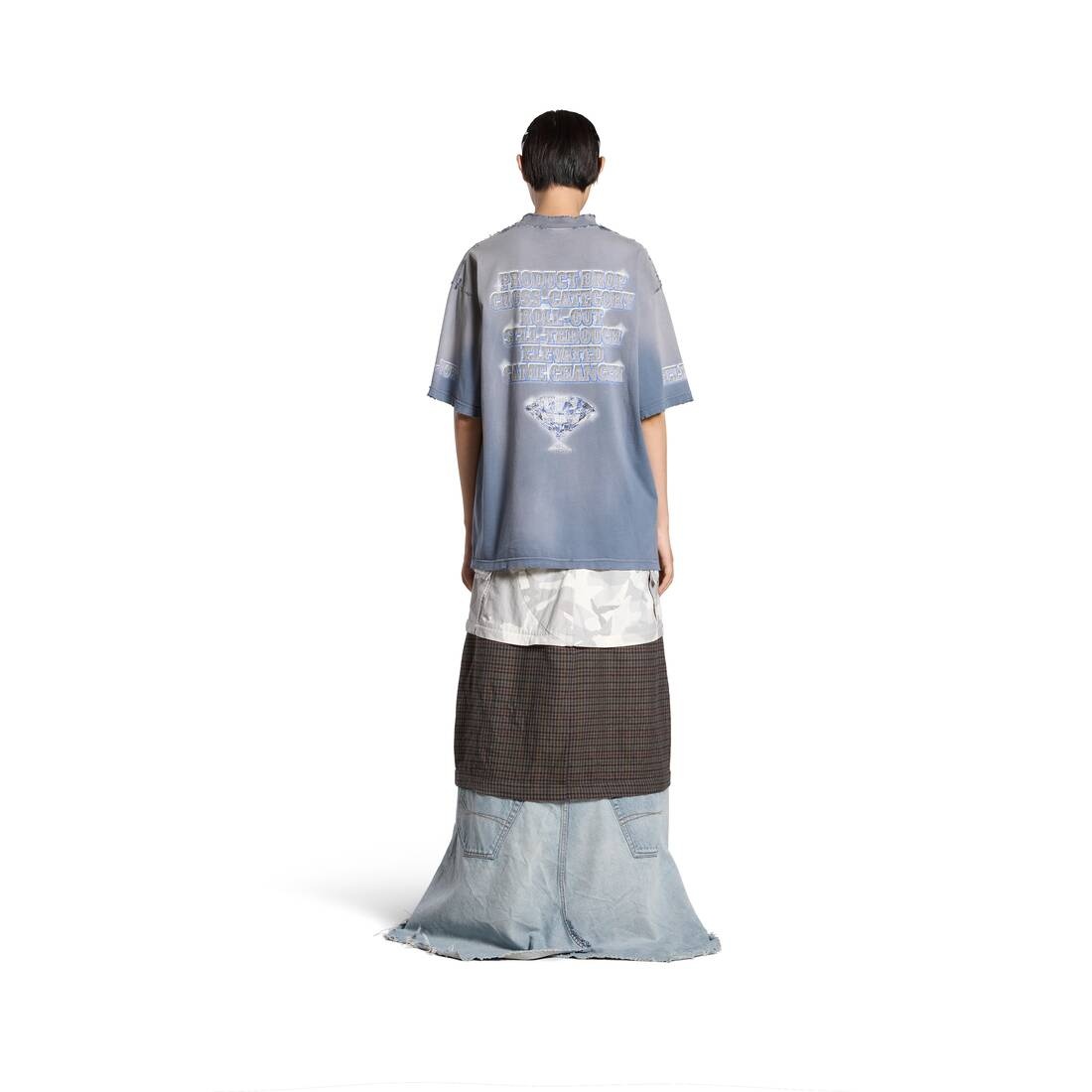 BALENCIAGA Snbn T-shirt Large Fit in Blue | REVERSIBLE