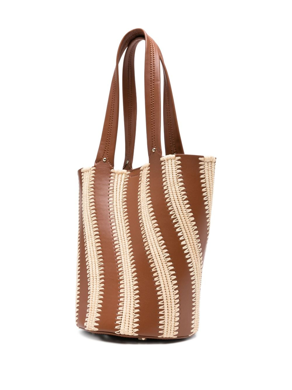 Talia raffia-leather bucket bag - 3