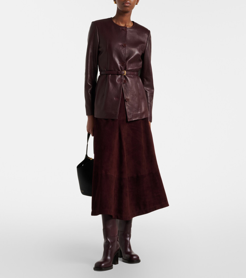 NOUR HAMMOUR Opera leather maxi skirt outlook