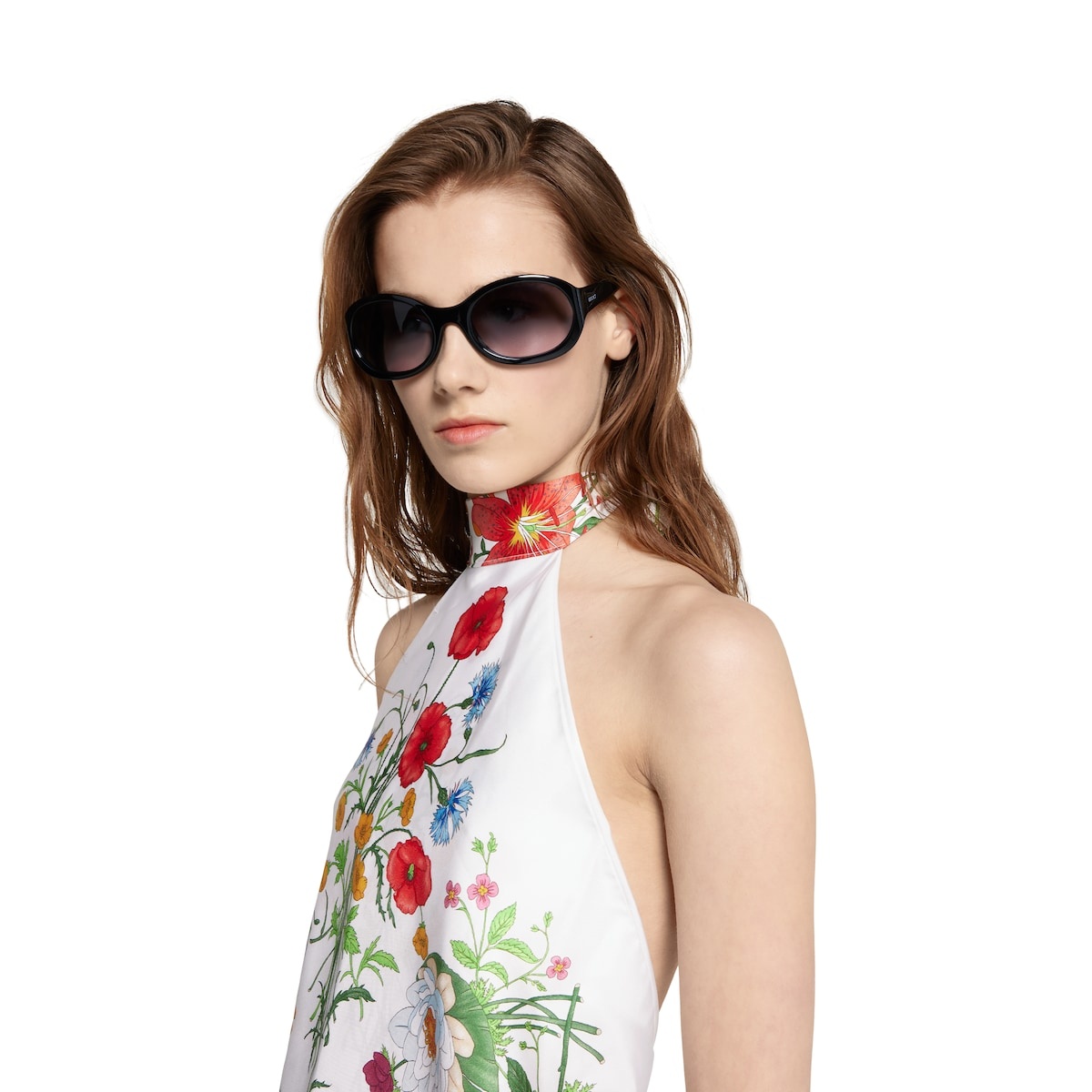 Self-tie silk twill halter top - 5