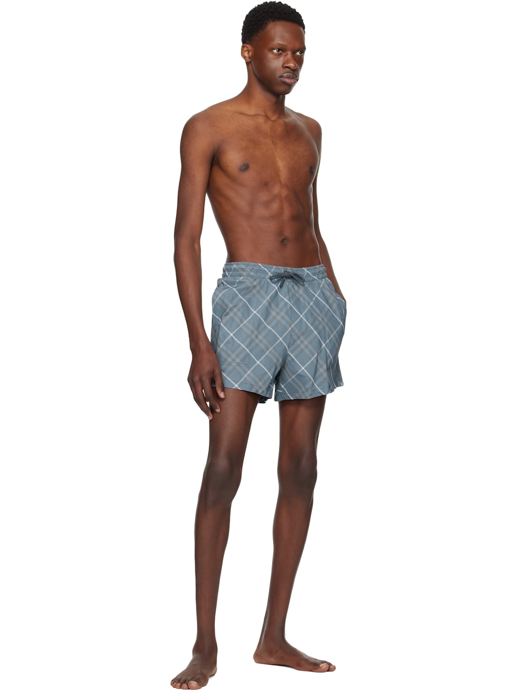 Navy Check Swim Shorts - 4