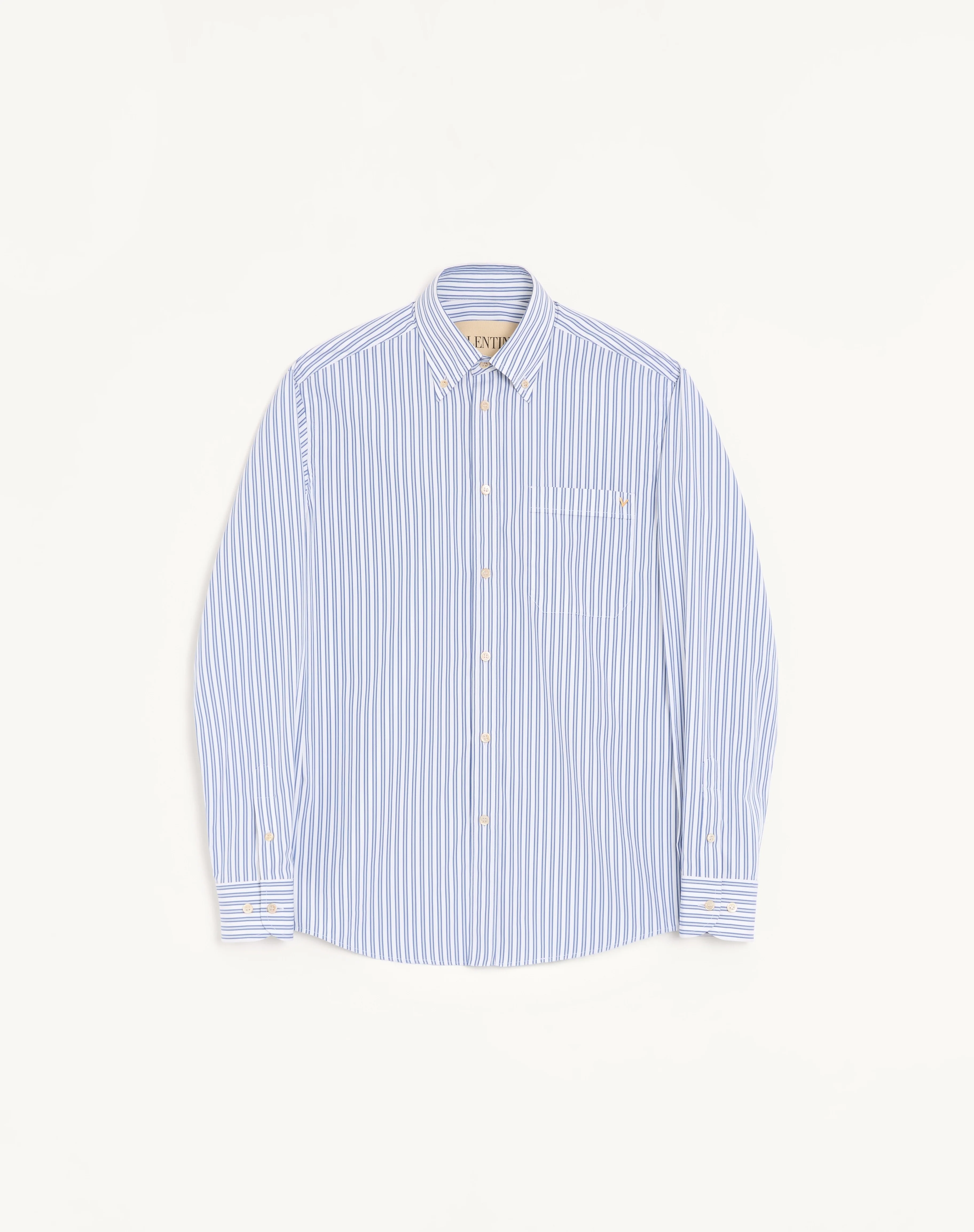 VALENTINO COTTON POPLIN SHIRT WITH VGOLD STRIPES - 1