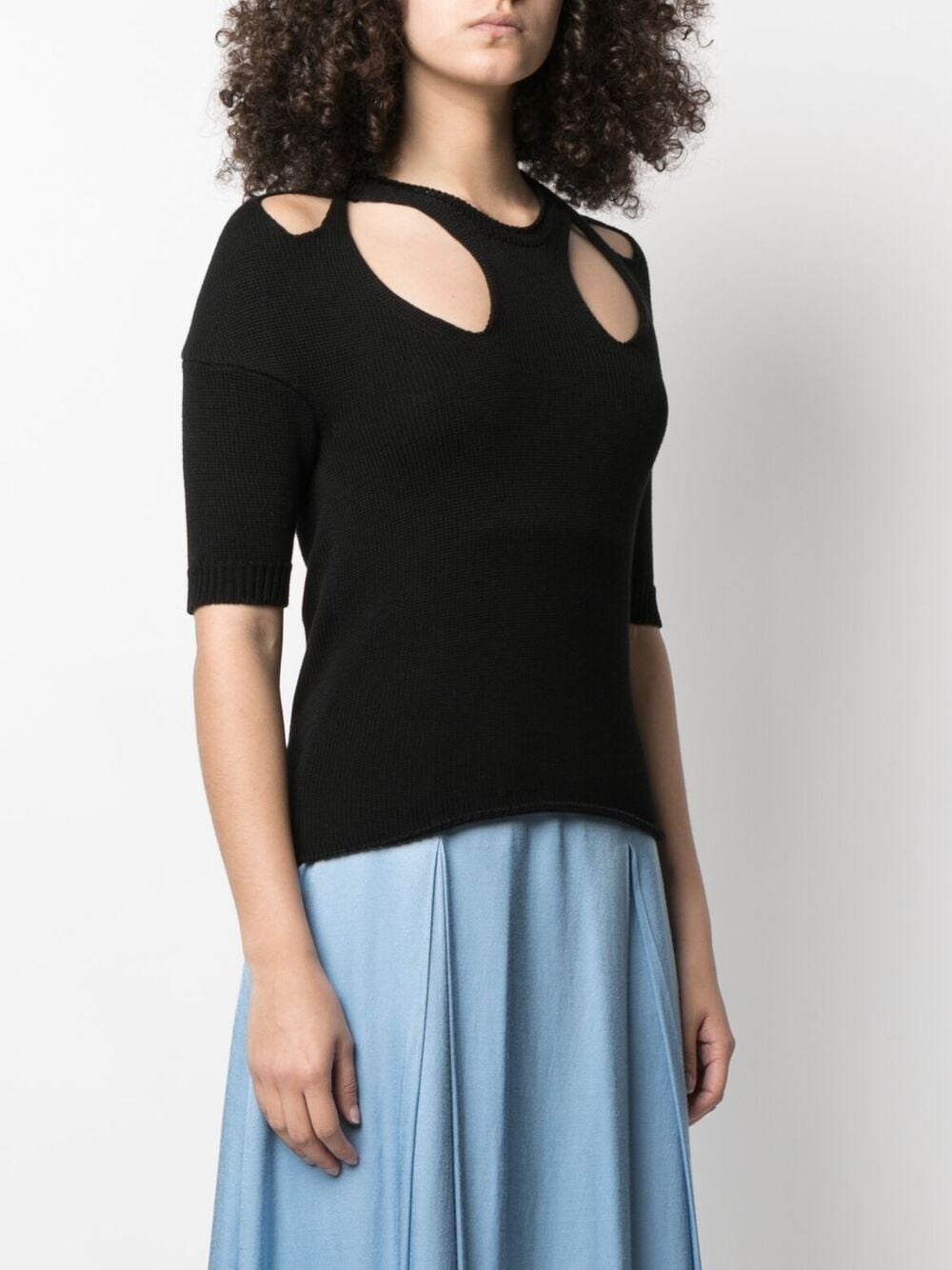 cut-out knitted top - 3