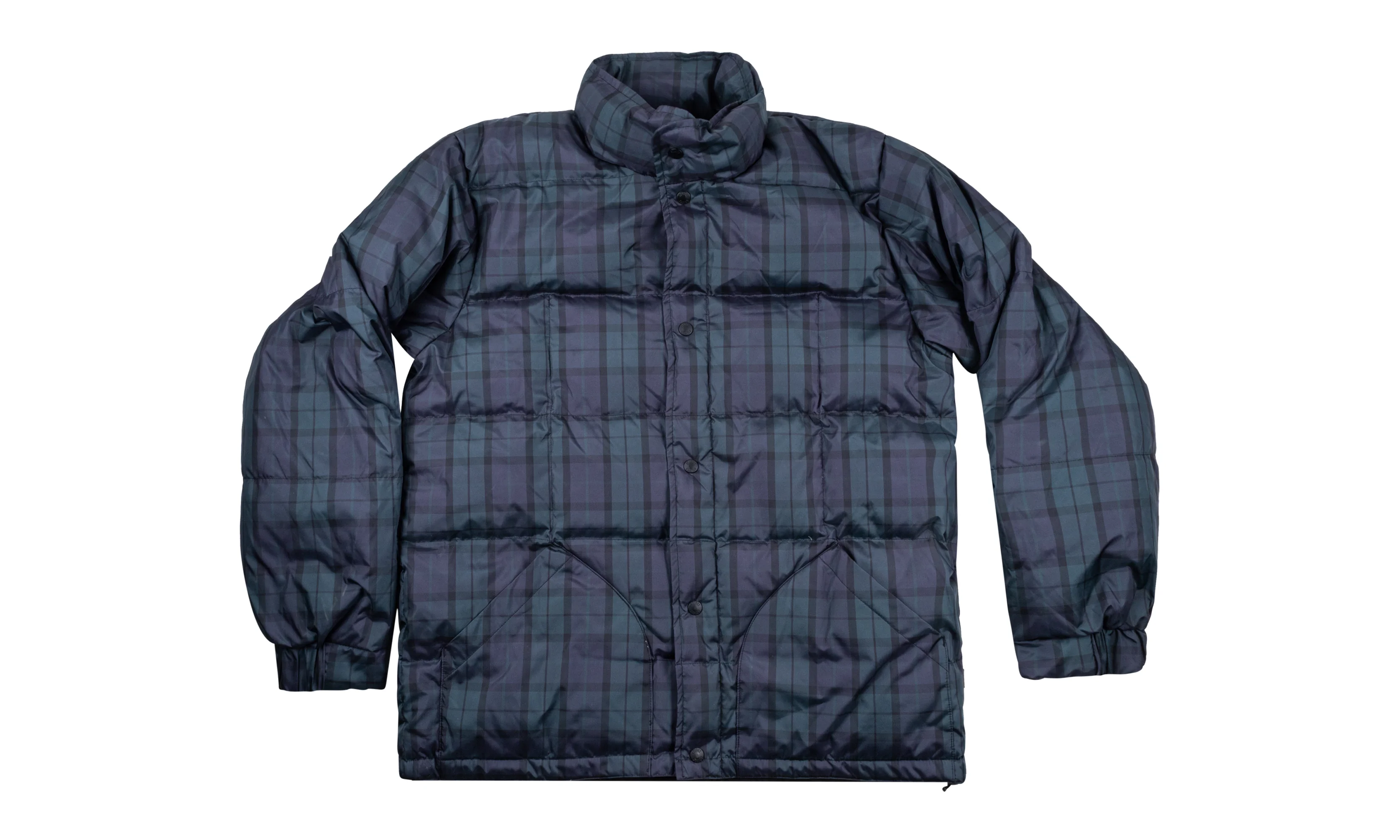 Plaid Puffer Jacket "Navy" STUS104 - 1