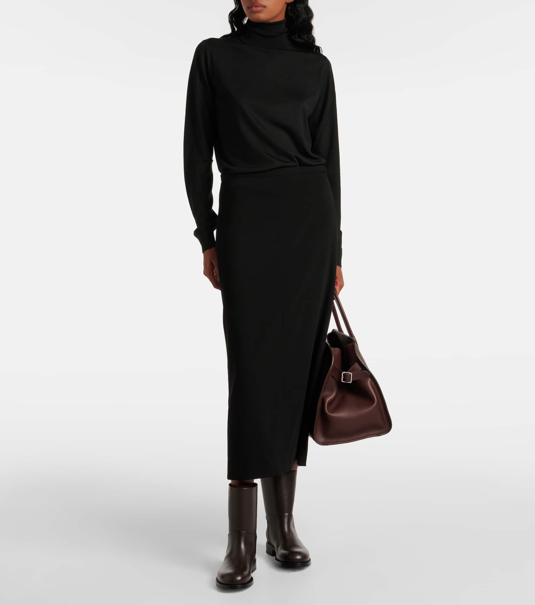 スカート The Row Matias Pencil Skirt In Wool Blend Matias pencil skirt in black - The Row | Mytheresa