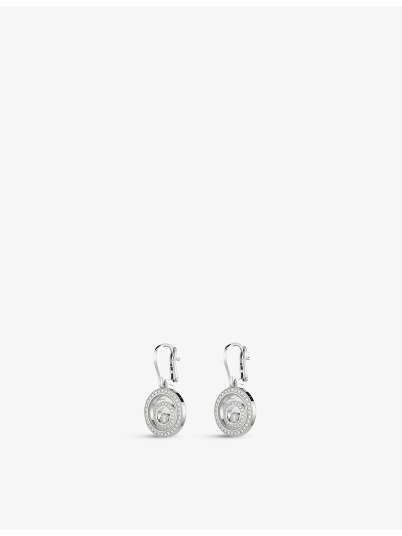 Chopard Happy Spirit 18-carat white-gold and diamond earrings outlook
