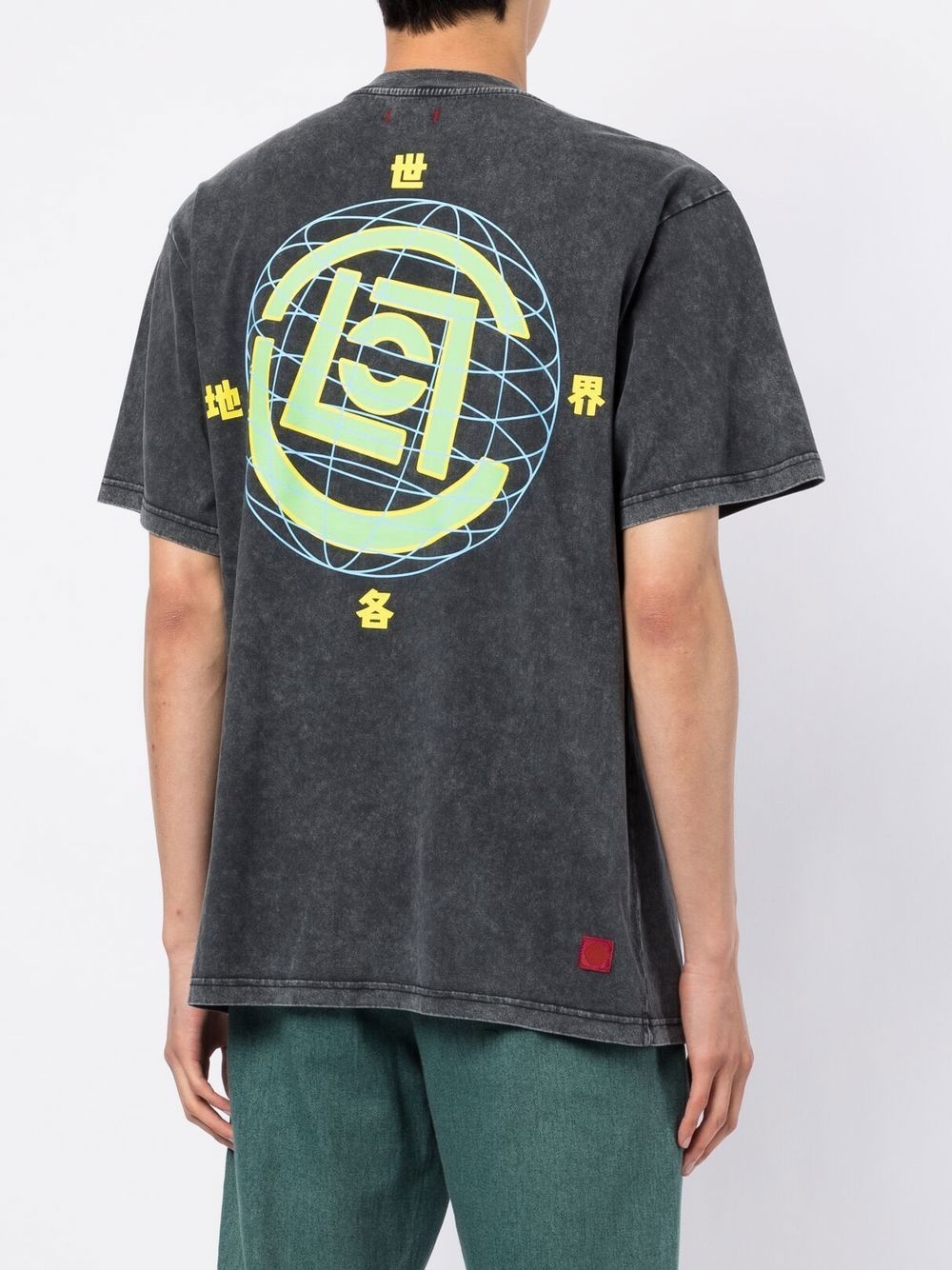 globe-logo acid wash T-shirt - 4