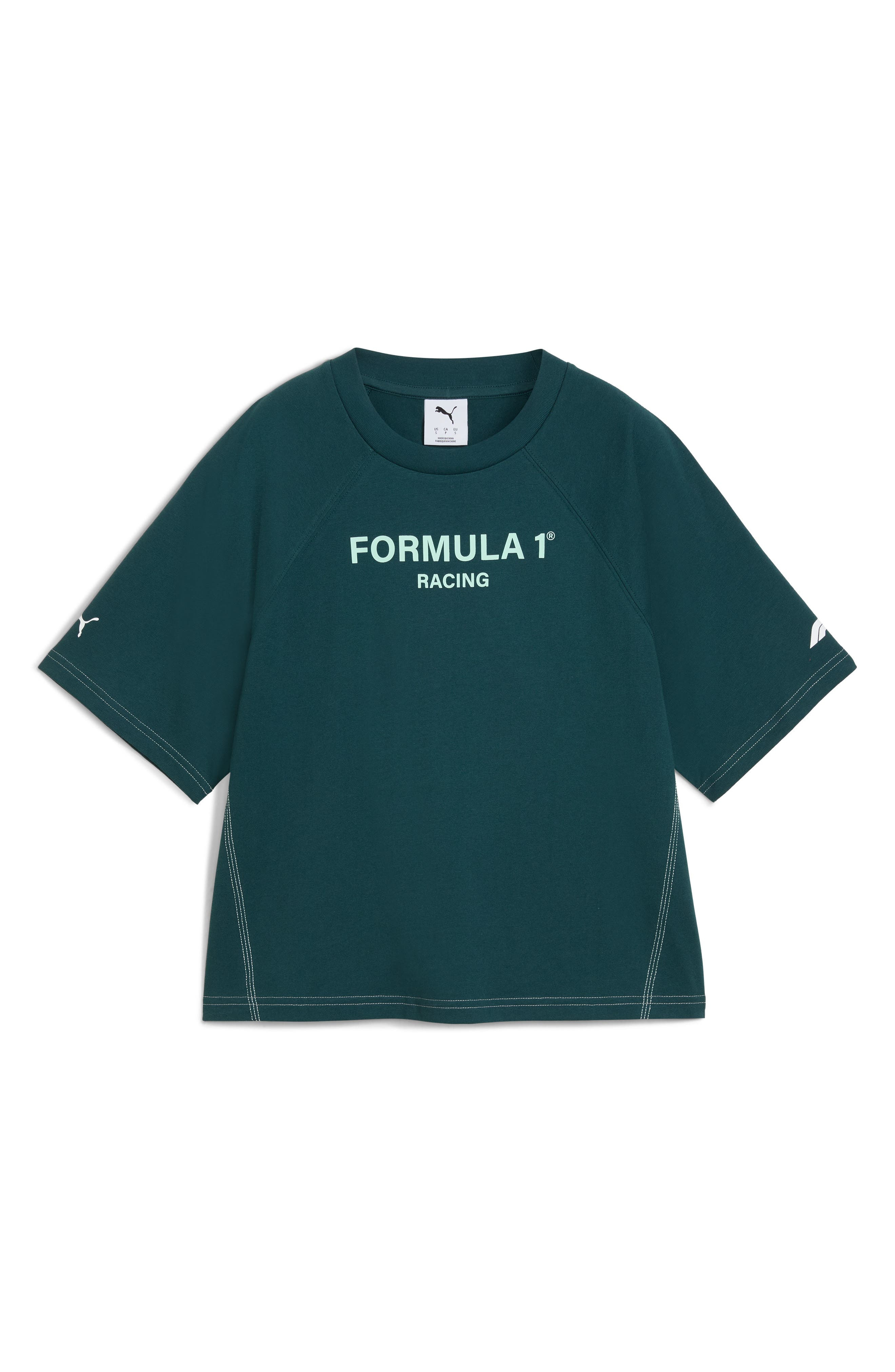 PUMA Formula 1® Raglan Sleeve Cotton T-Shirt in Green Terrain at Nordstrom - 3