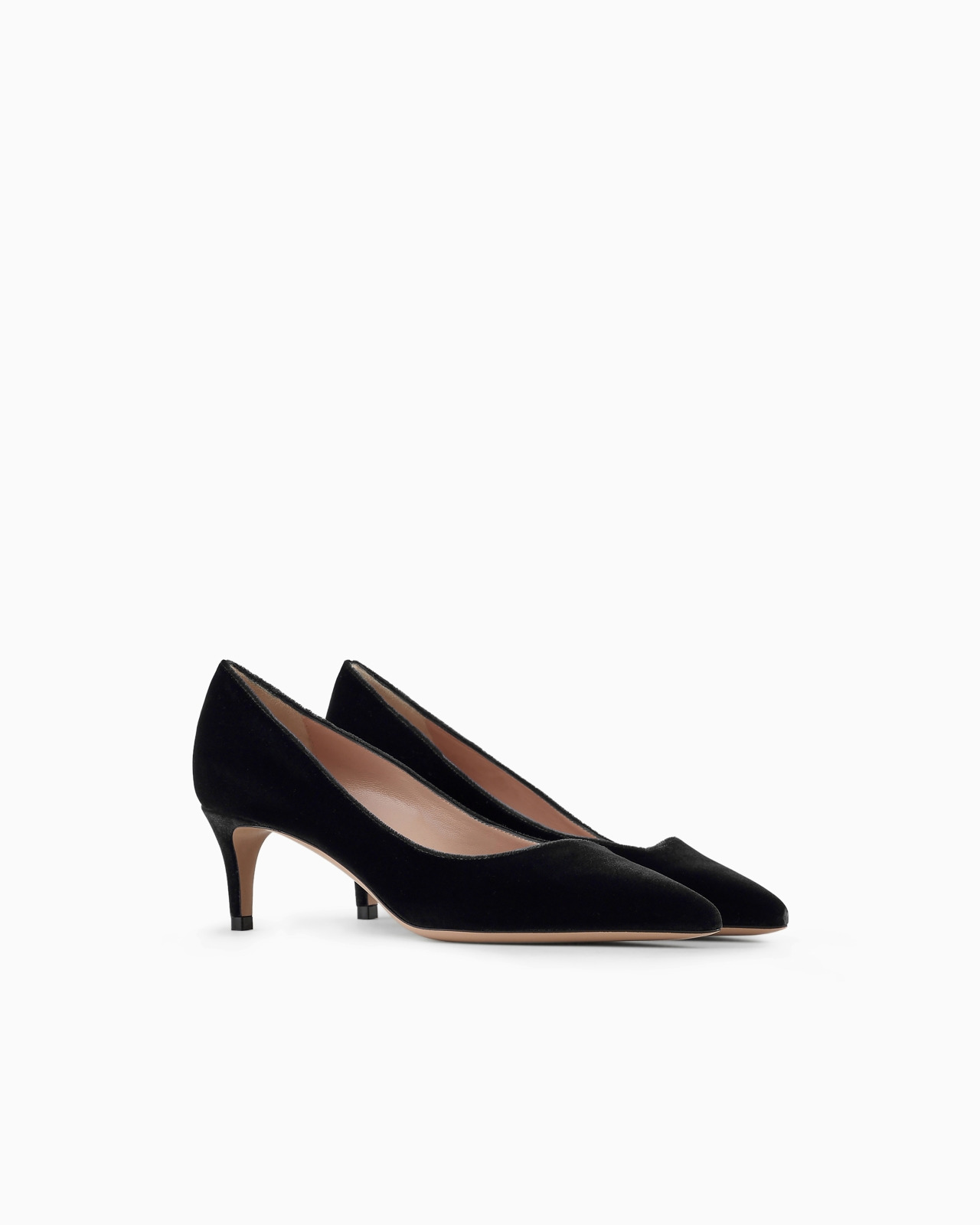 Velvety leather court shoes with asymmetric top line - 2