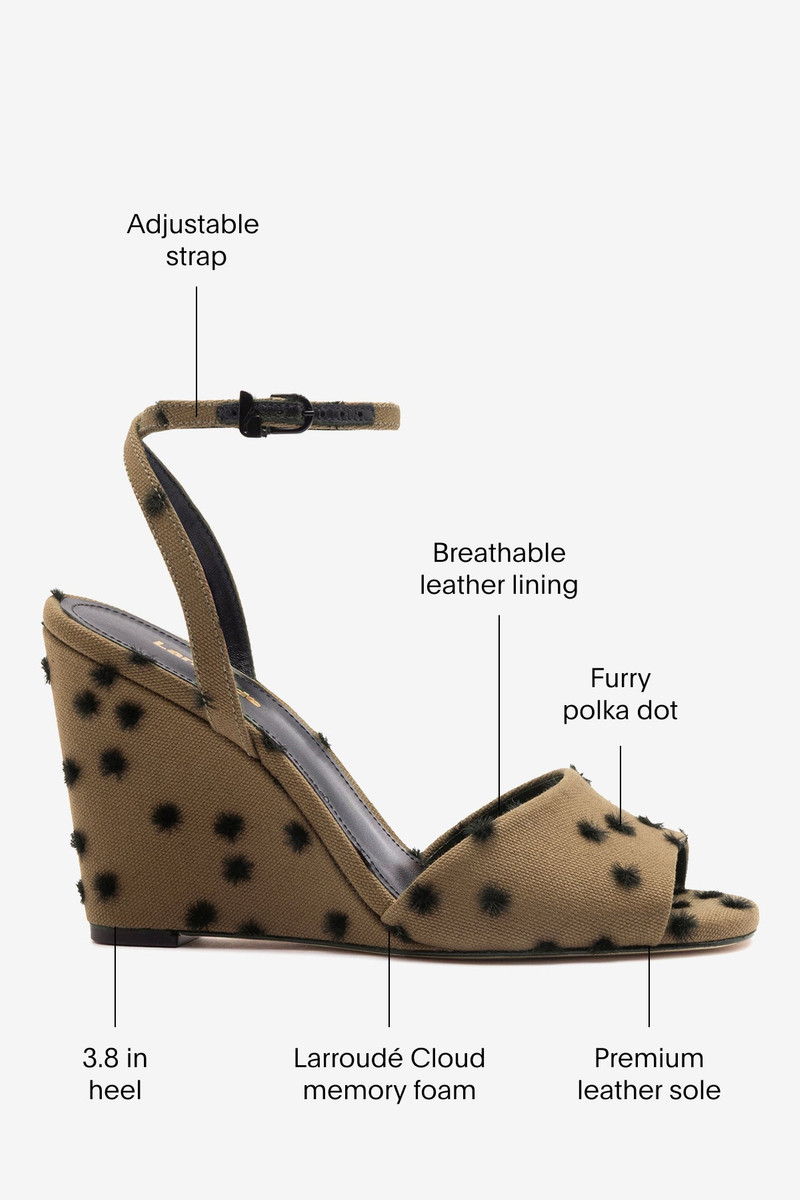 Yves Wedge Sandal Polka Dots Cinnamon 5