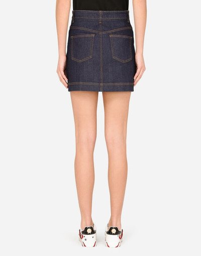 Dolce & Gabbana Deep blue denim miniskirt outlook