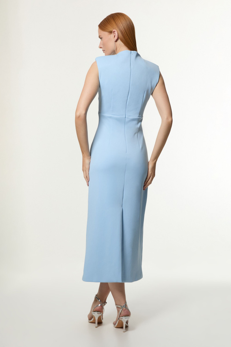 Scuba Drama Twist Detail Woven Midi Dress 5