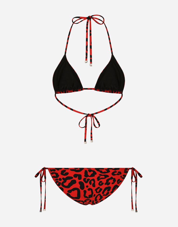 Leopard-print triangle bikini - 2