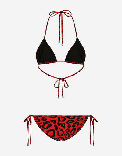 Dolce & Gabbana Leopard-print triangle bikini outlook