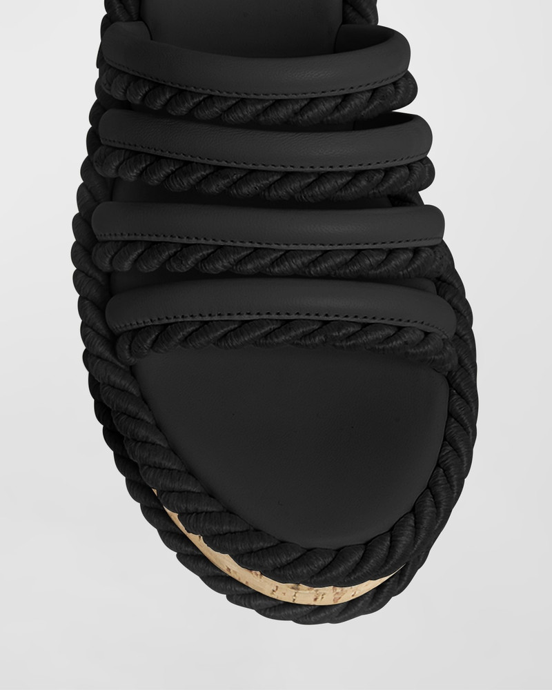 VLogo Leather Espadrille Platform Sandals 6