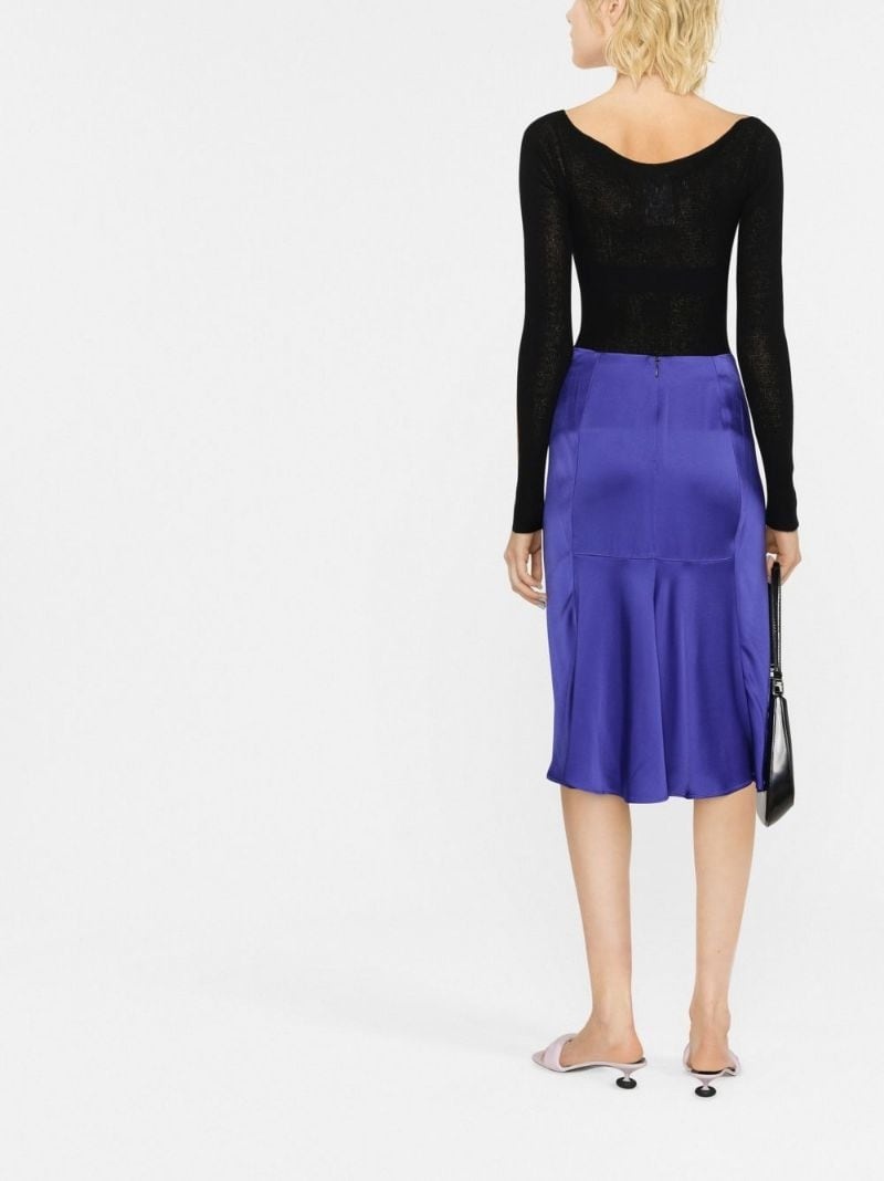 high-waisted satin-finish skirt - 3