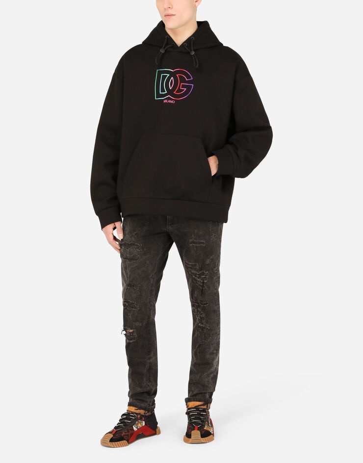 Jersey hoodie with DG embroidery - 6