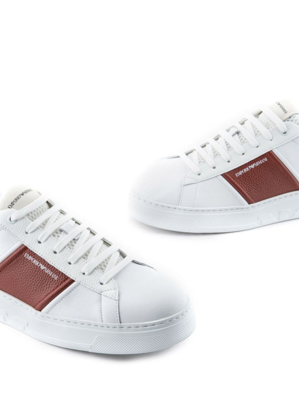 logo-print leather sneakers - 4