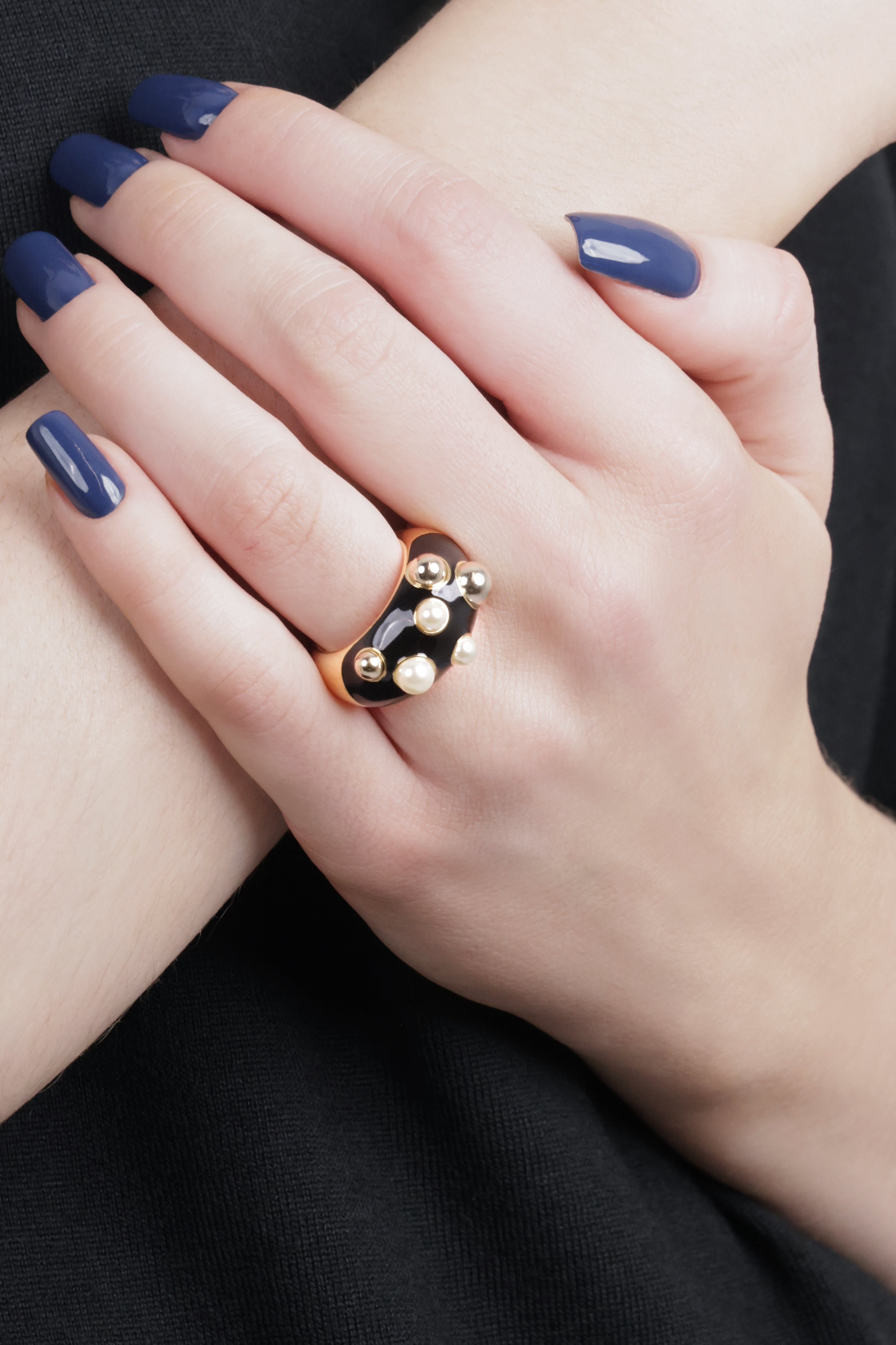 DROPS OF LIGHT RING | BLACK/GOLD - 3
