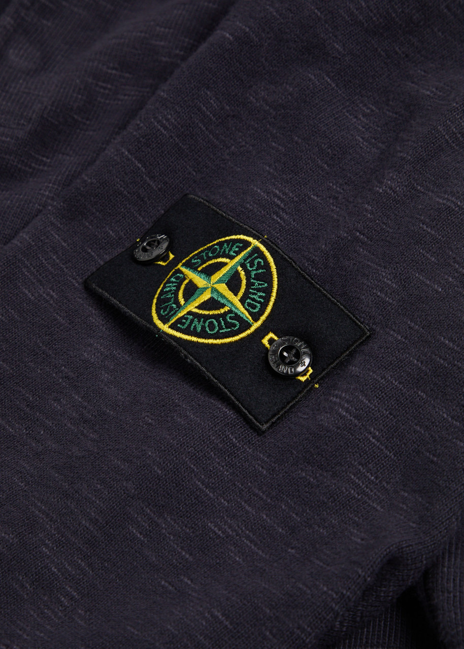 Stone Island Logo Slubbed Cotton Polo Sweatshirt - 5