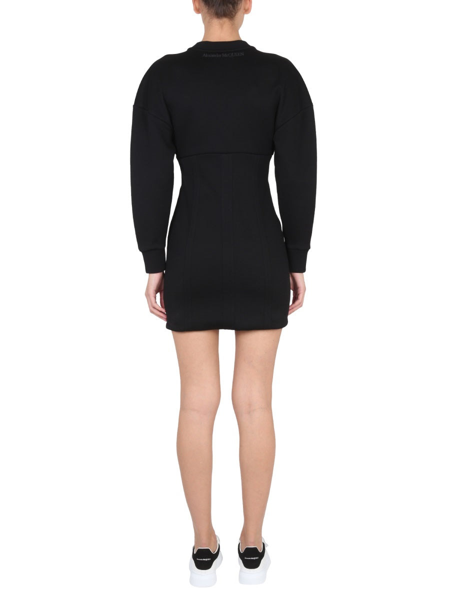 Alexander Mcqueen Women Mini Dress With Cocoon Sleeves - 3